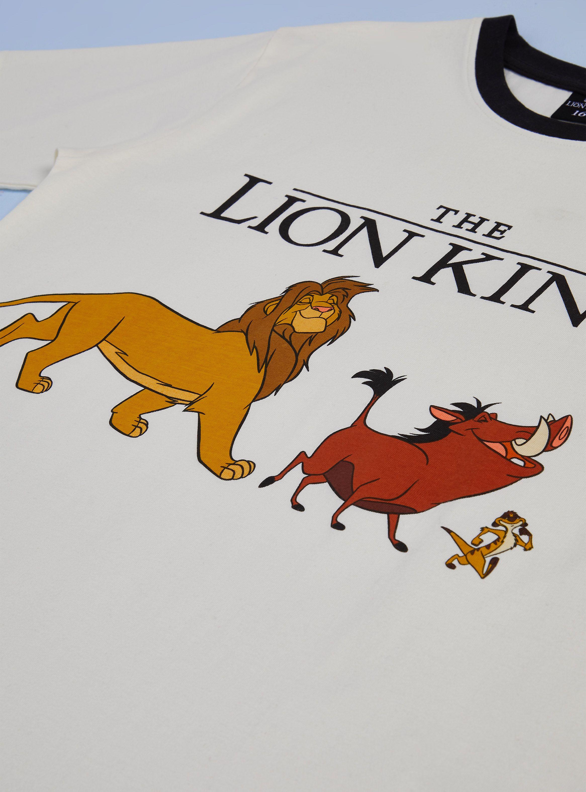 Polera Manga Corta Blanca Estampado Rey León Disney-4