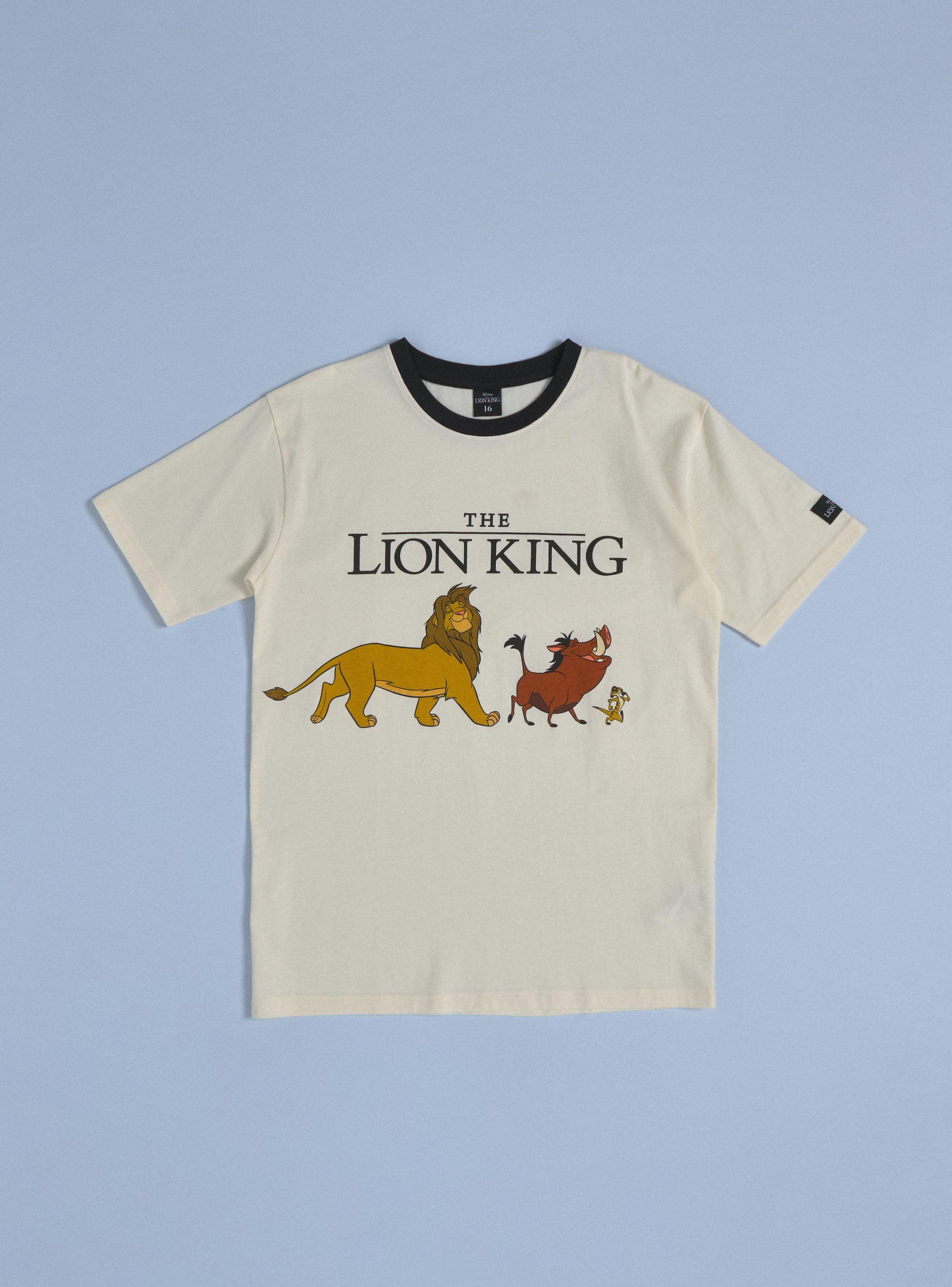 Polera Manga Corta Blanca Estampado Rey León Disney-2
