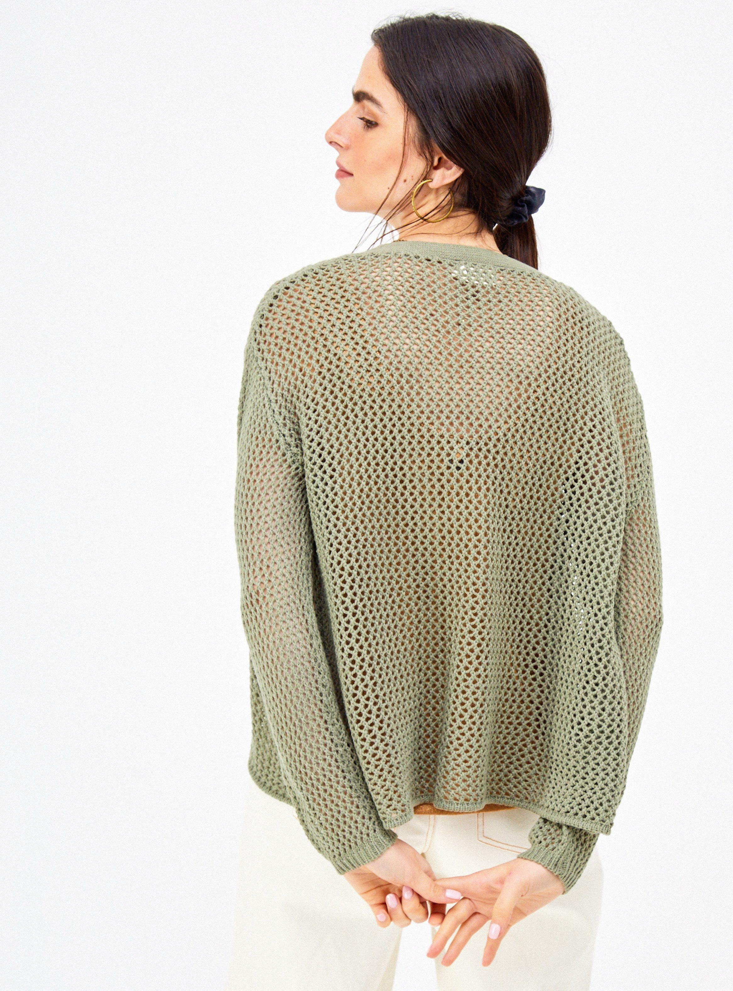 Chaleco Manga Larga Abierto con Botones-1