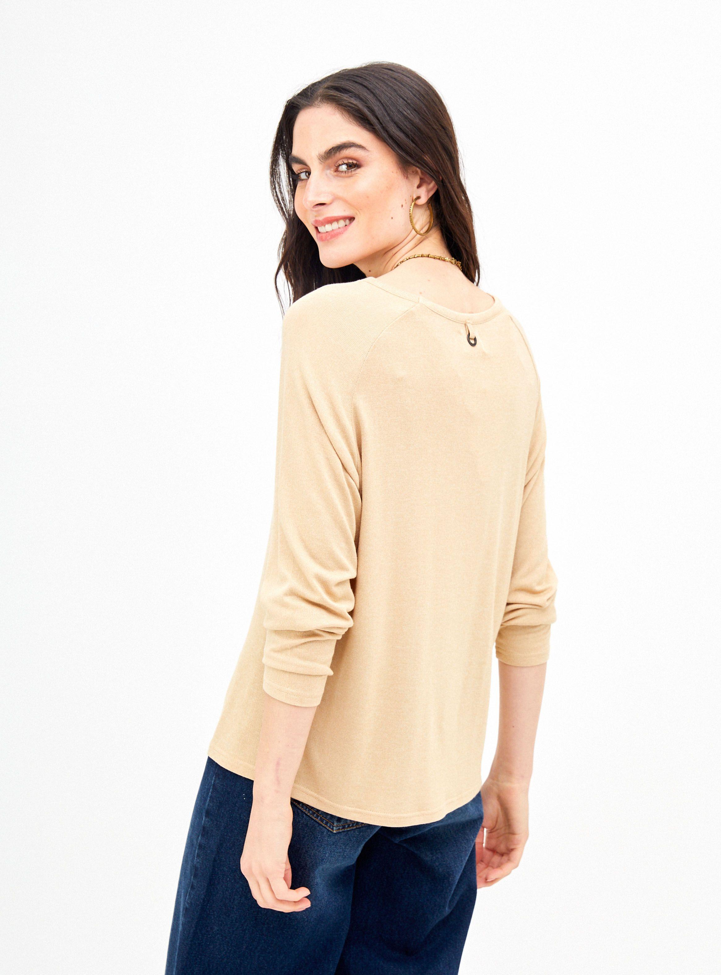 Polera Tejido Melange y con Escote V-1