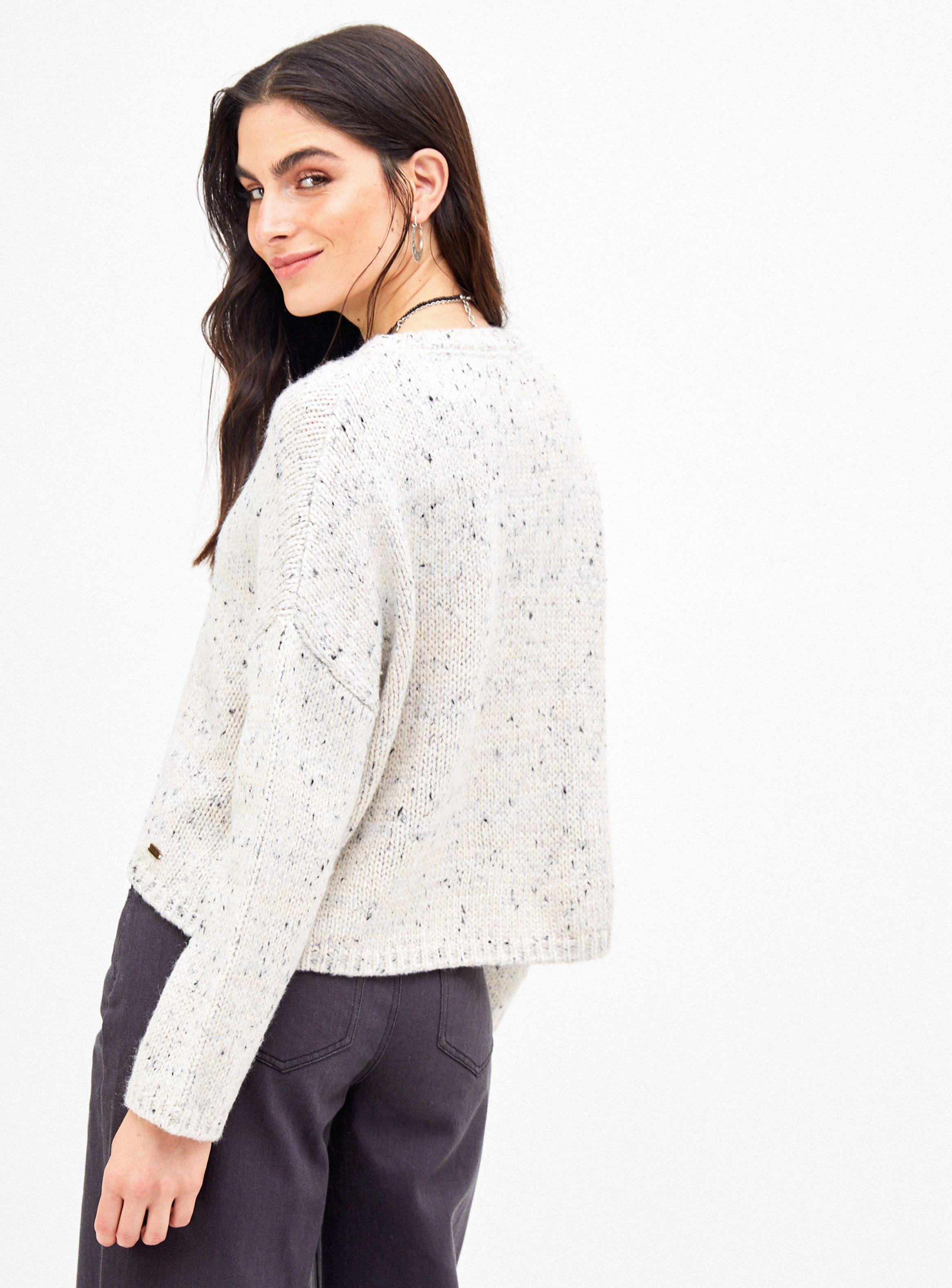 Sweater Cuello Redondo con Tejido Jaspeado y Lurex-1