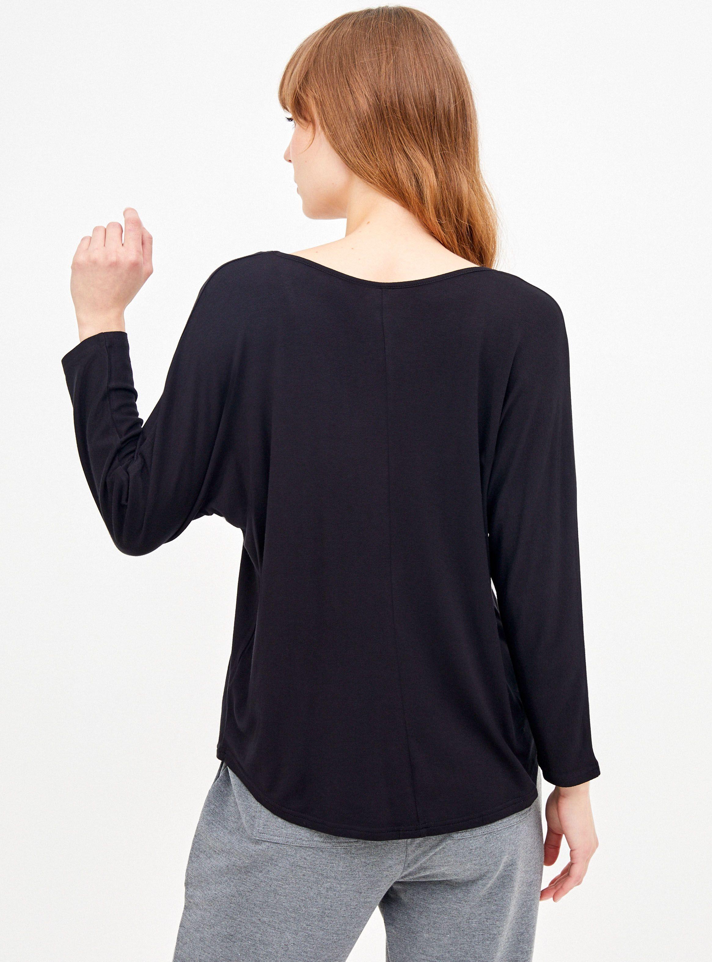 Polera Manga Larga Murciélago Escote Redondo Melange-2