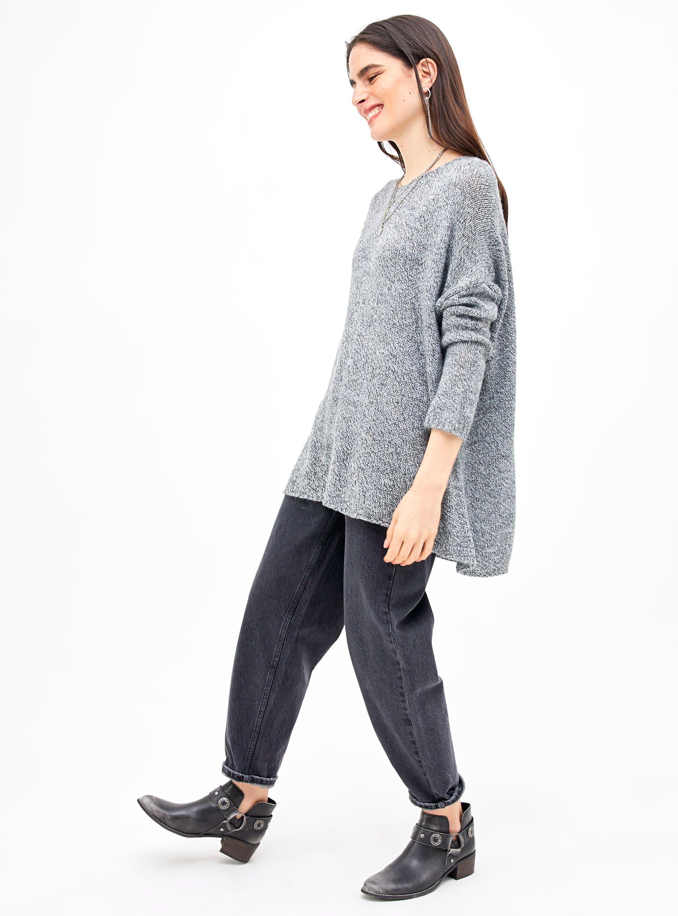 Sweater Tejido Melange con Escote Redondo y Fit Oversize-3