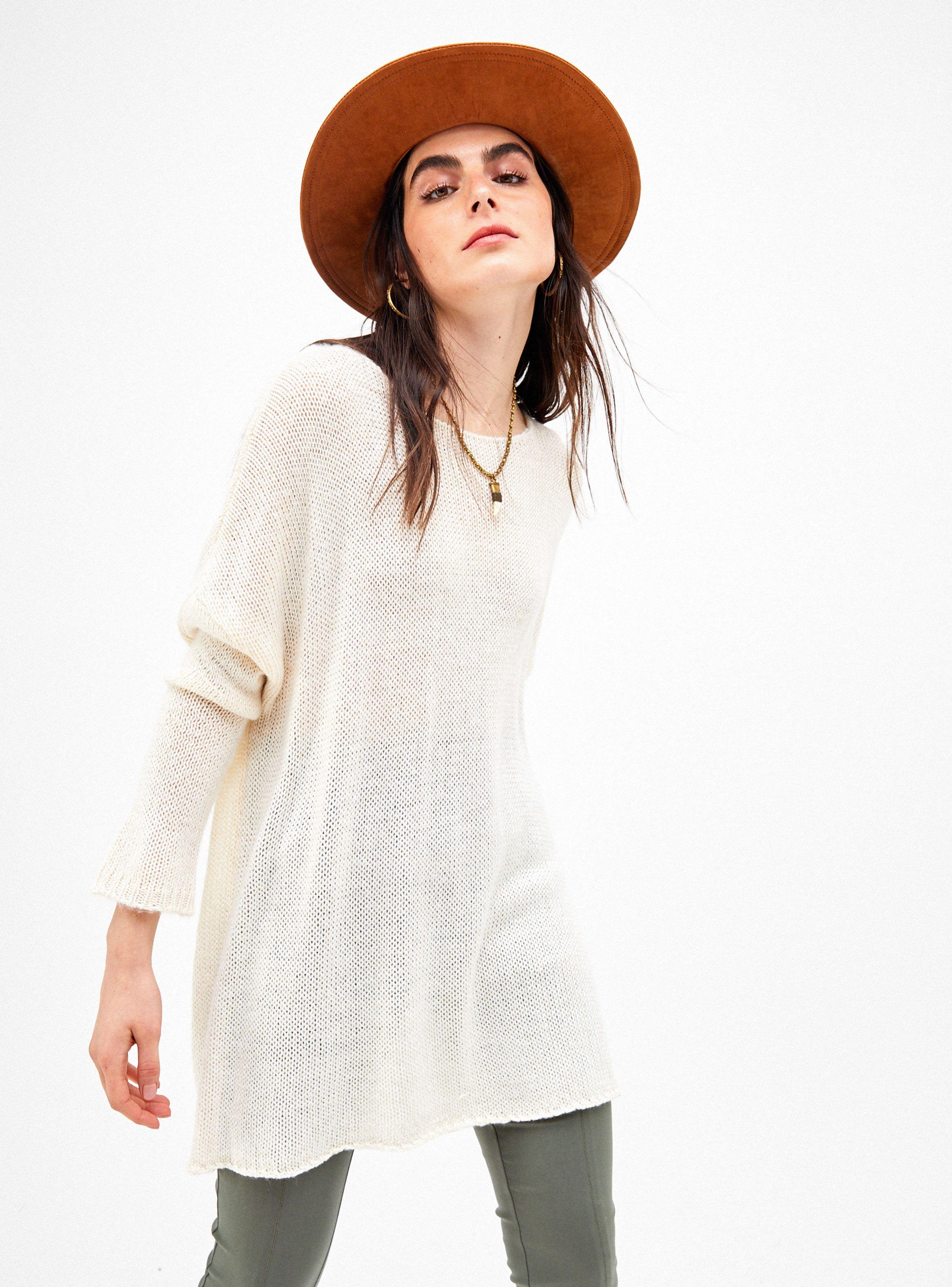 Sweater Tejido Melange con Escote Redondo y Fit Oversize-0