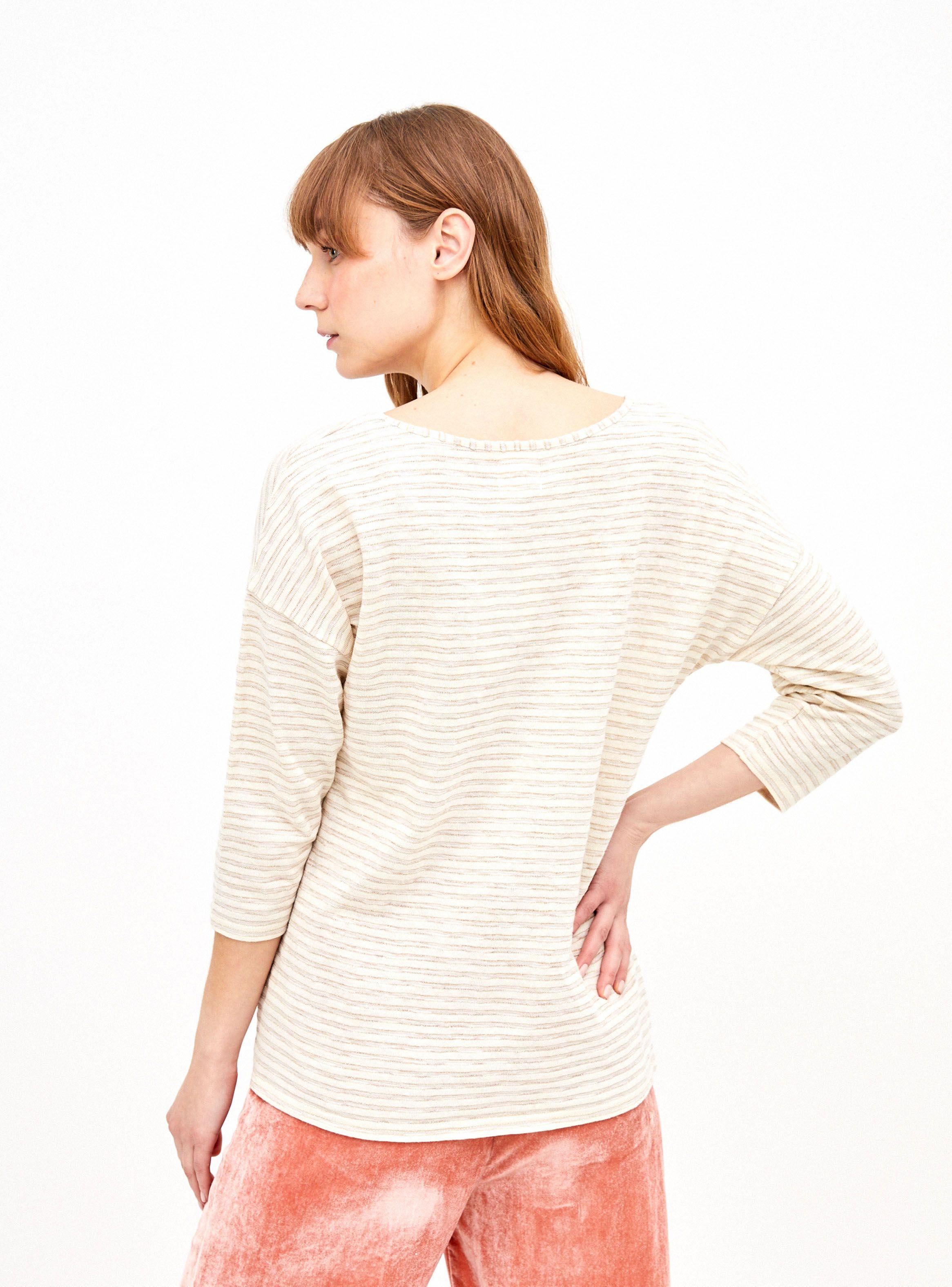 Polera Escote Redondo Manga 44289 Listada con Lúrex-1