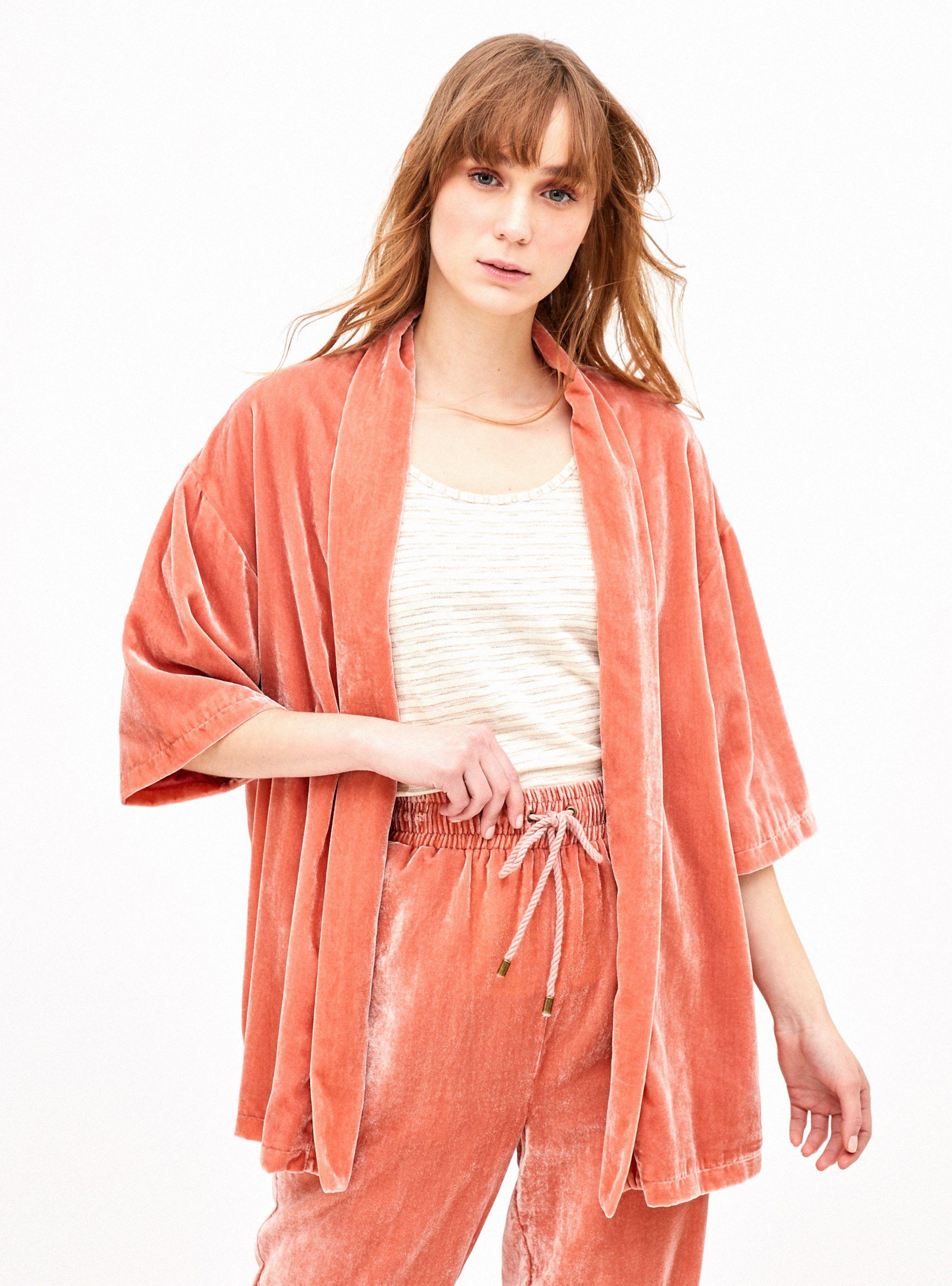 Chaqueta Kimono Tercipelo Manga 44289-0