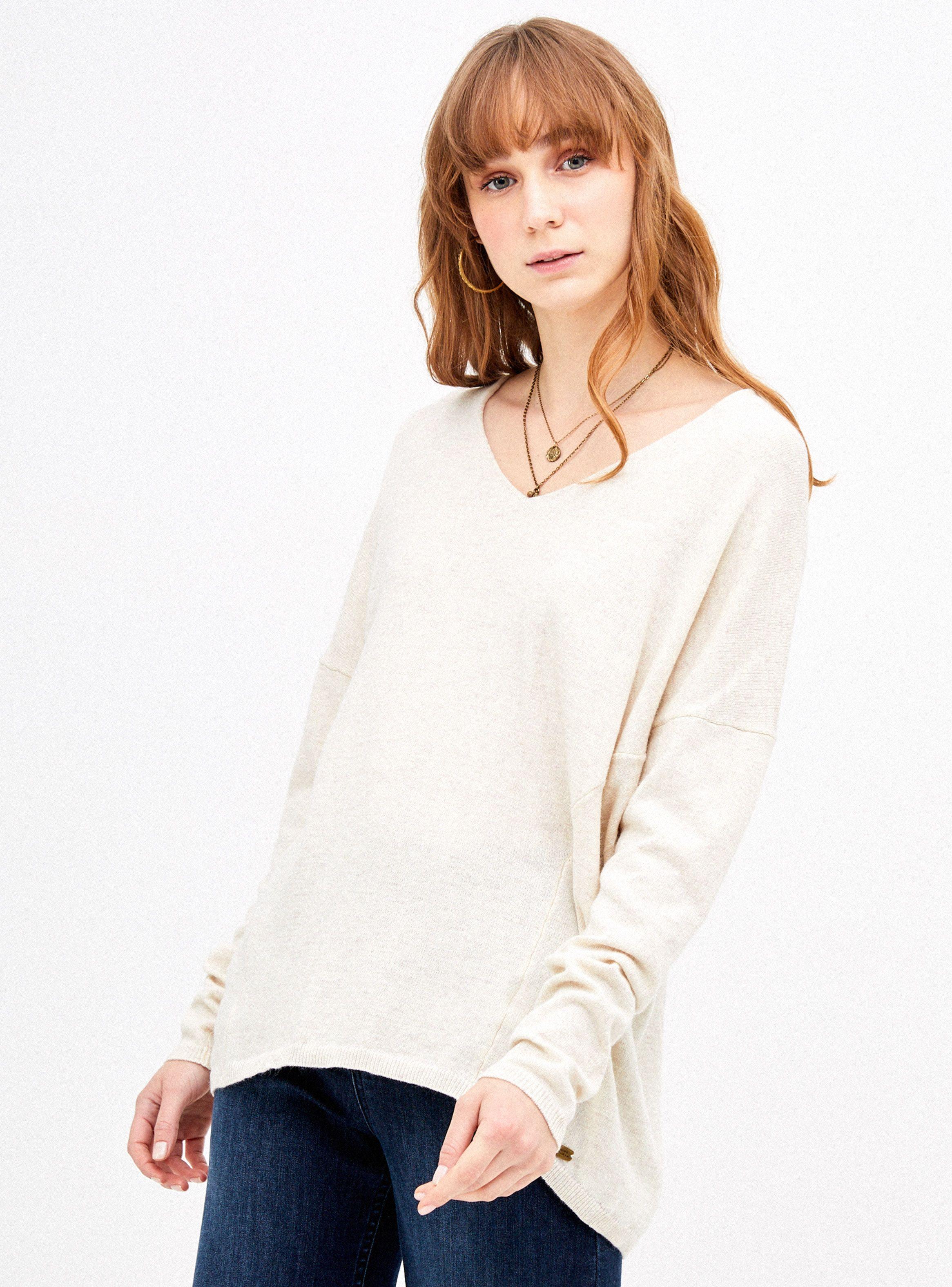 Sweater Escote V Manga Larga Melange-0