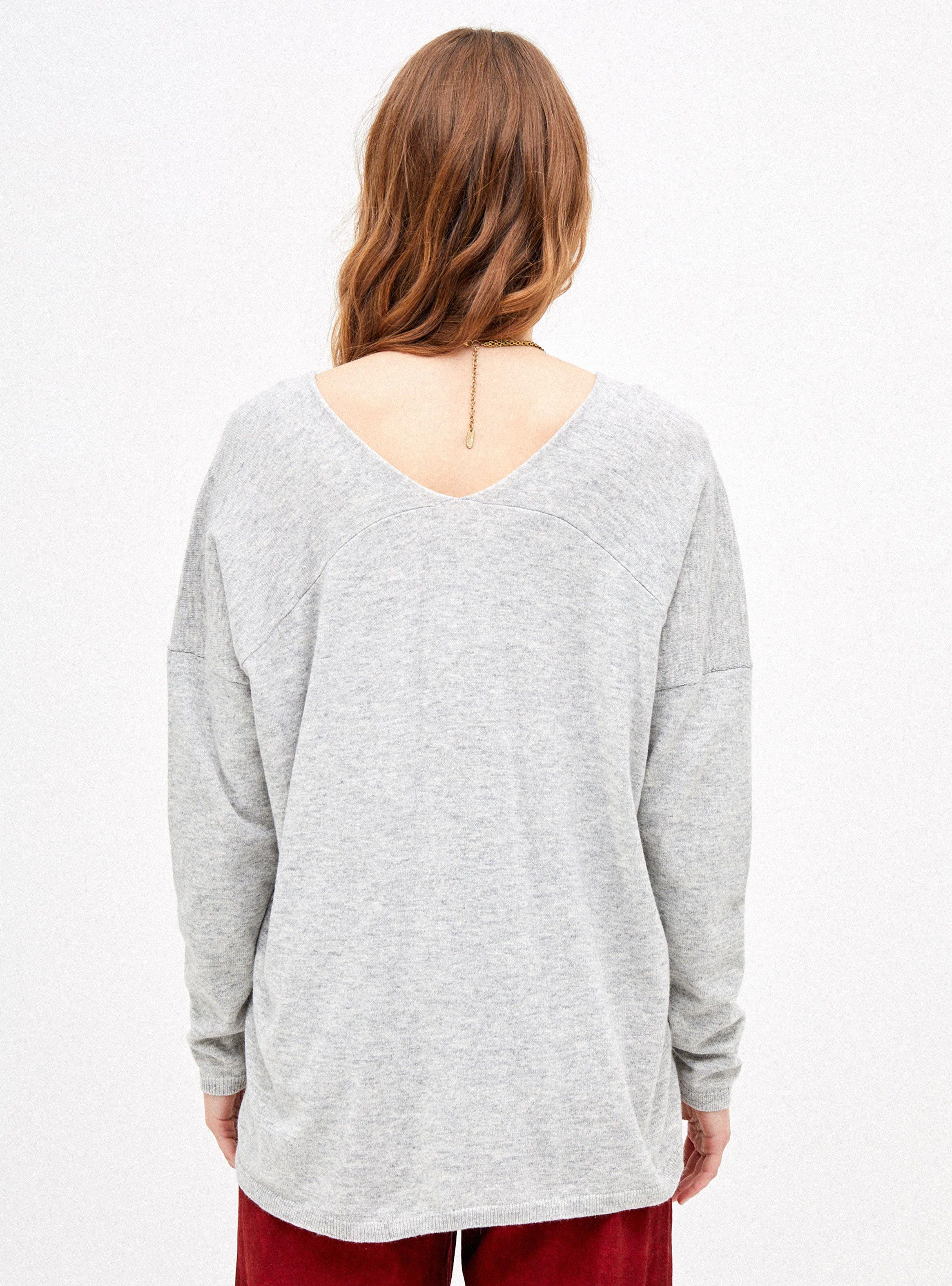 Sweater Escote V Manga Larga Melange-1