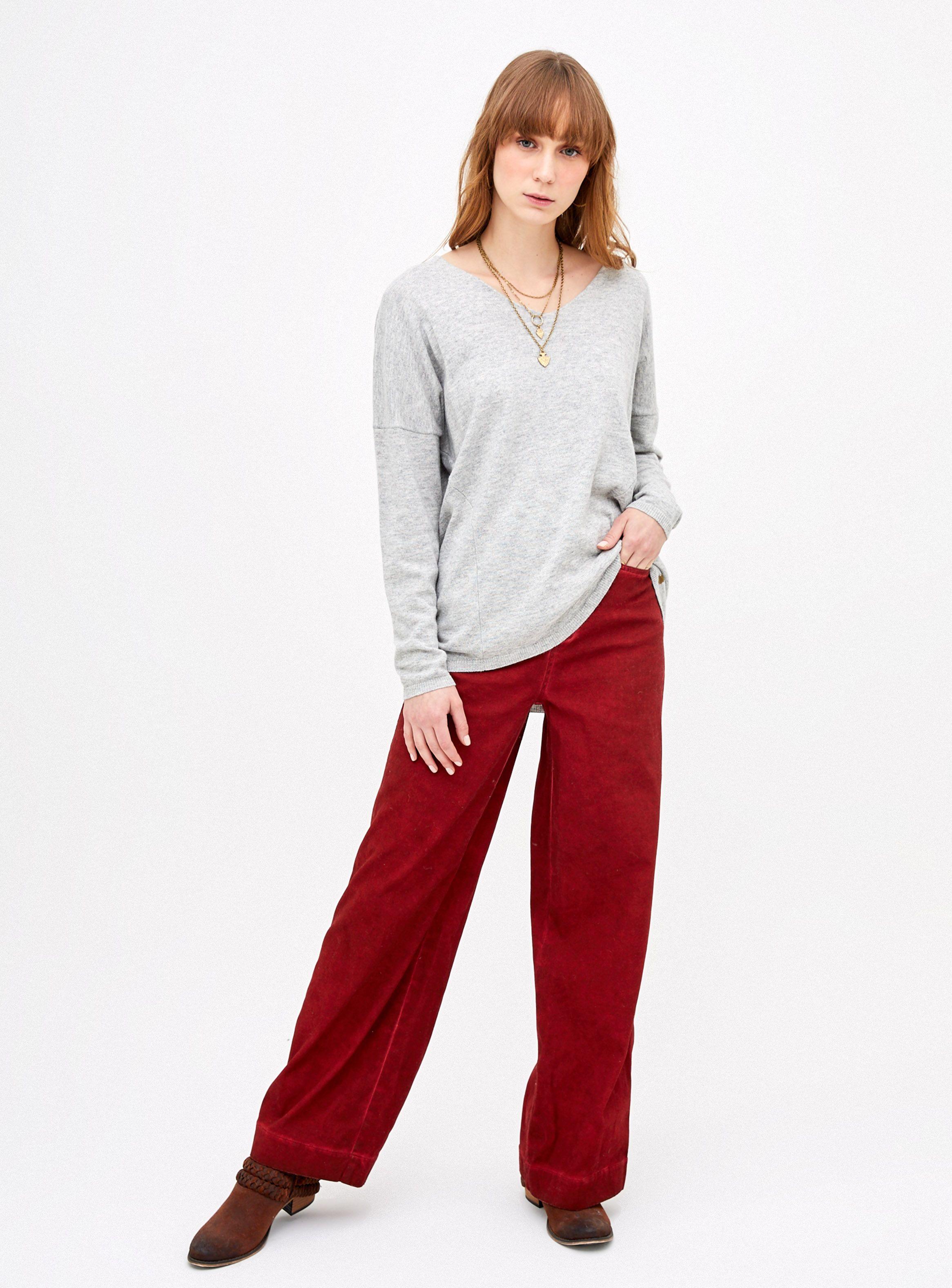 Sweater Escote V Manga Larga Melange-3