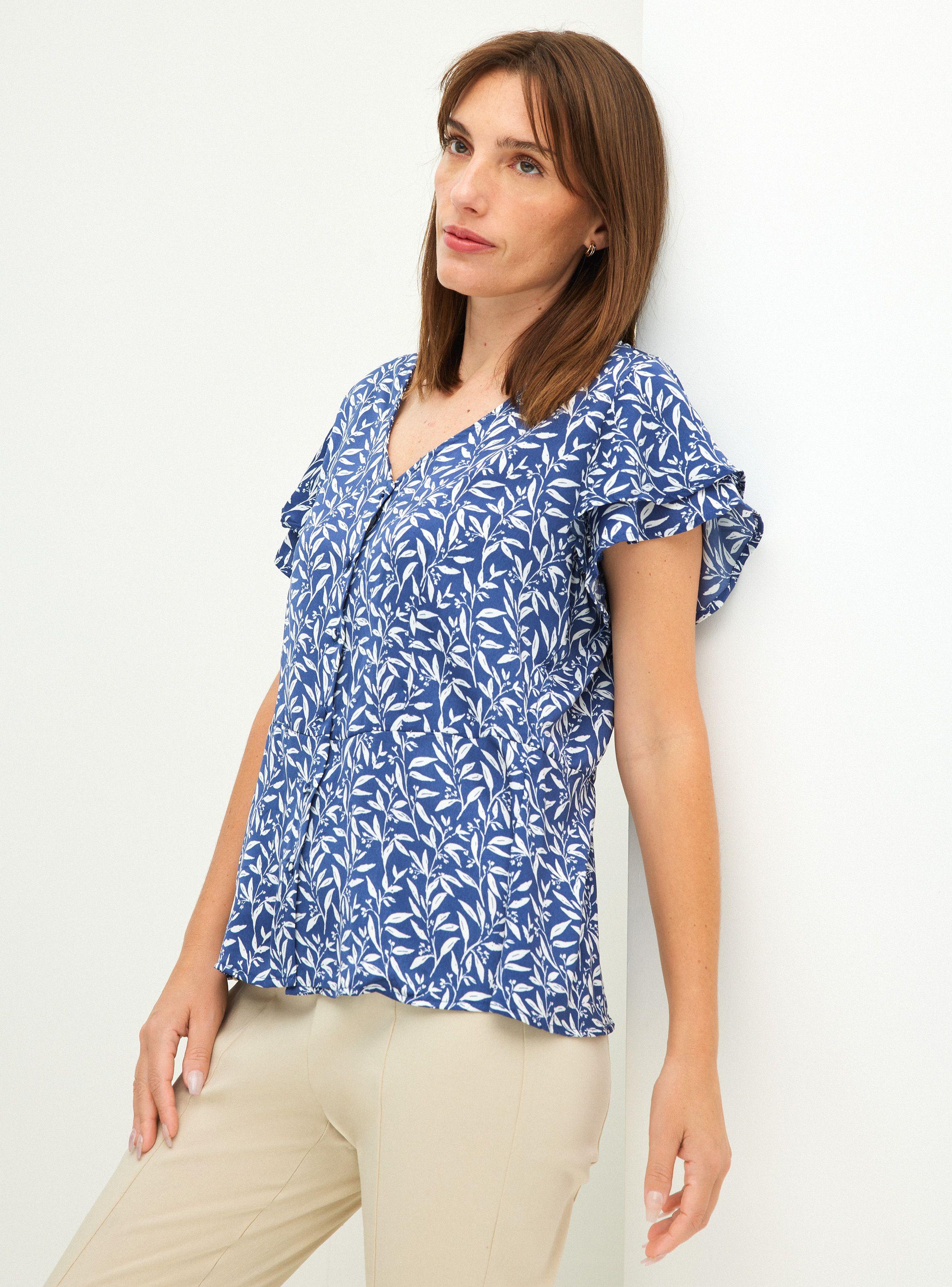 Blusa Estampada con Manga Mariposa en Capas-0