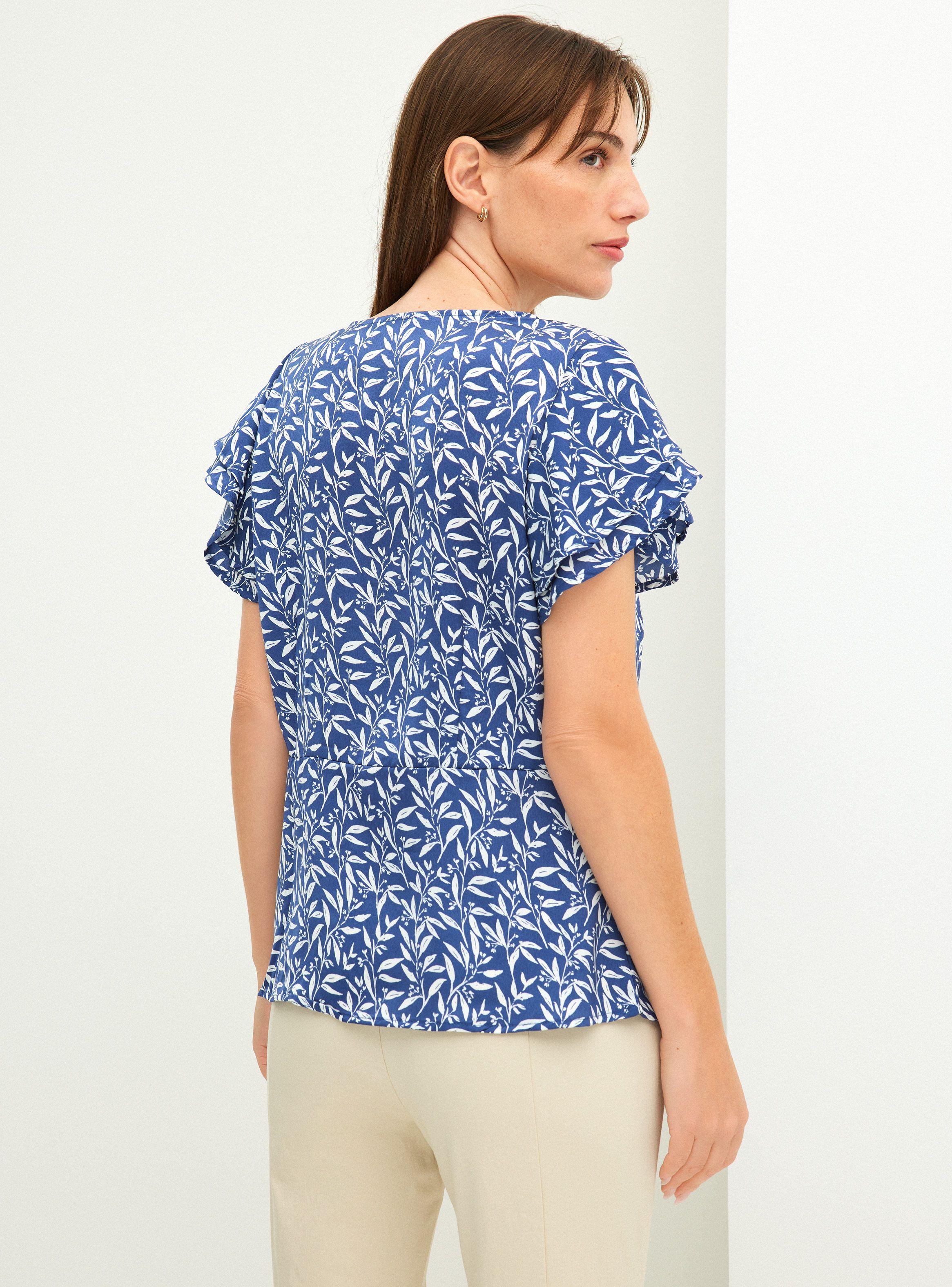 Blusa Estampada con Manga Mariposa en Capas-1