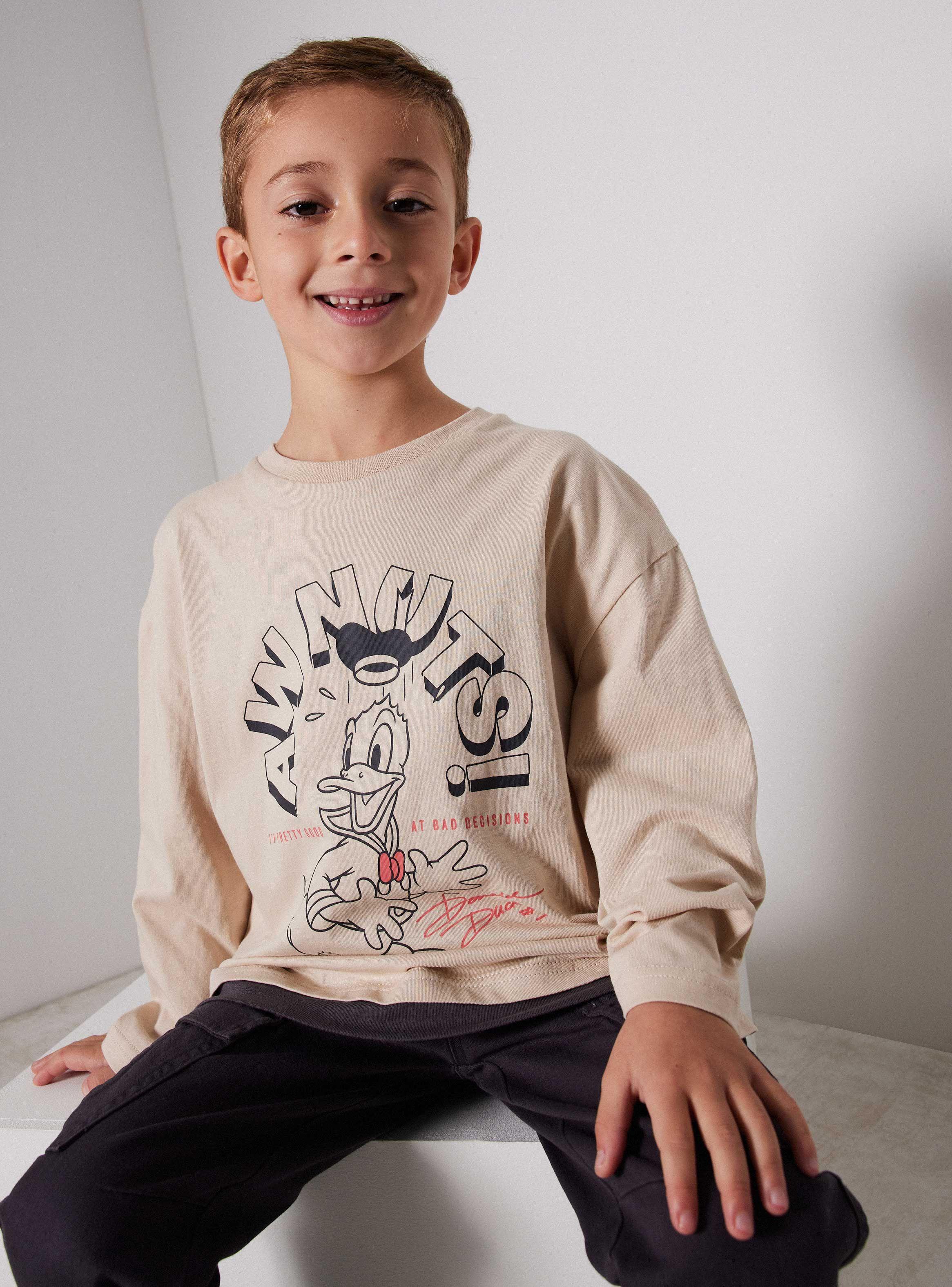 Polera Manga Larga Niño Donald Duck Disney-0