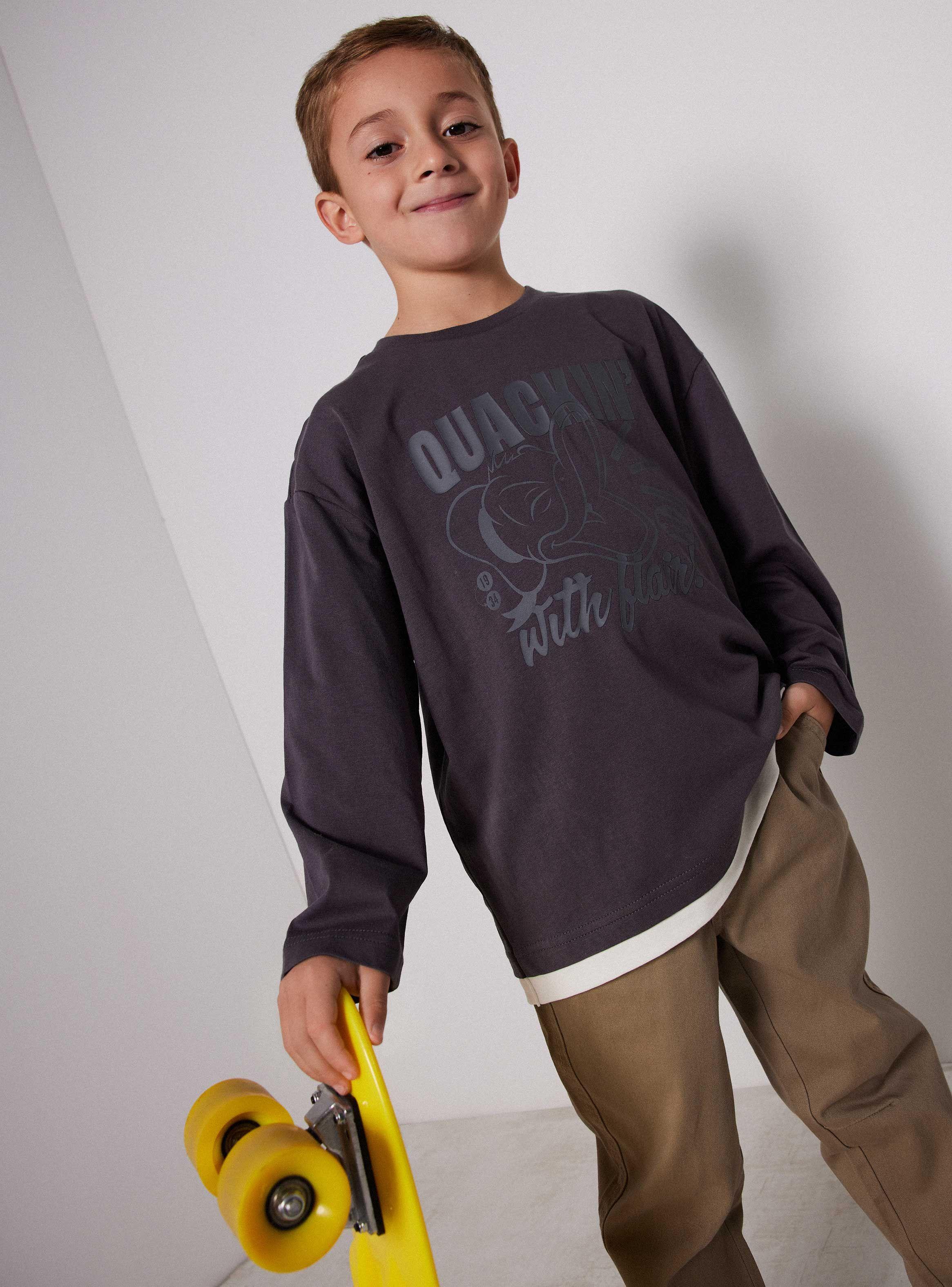 Polera Manga Larga Niño Donald Duck Disney-0