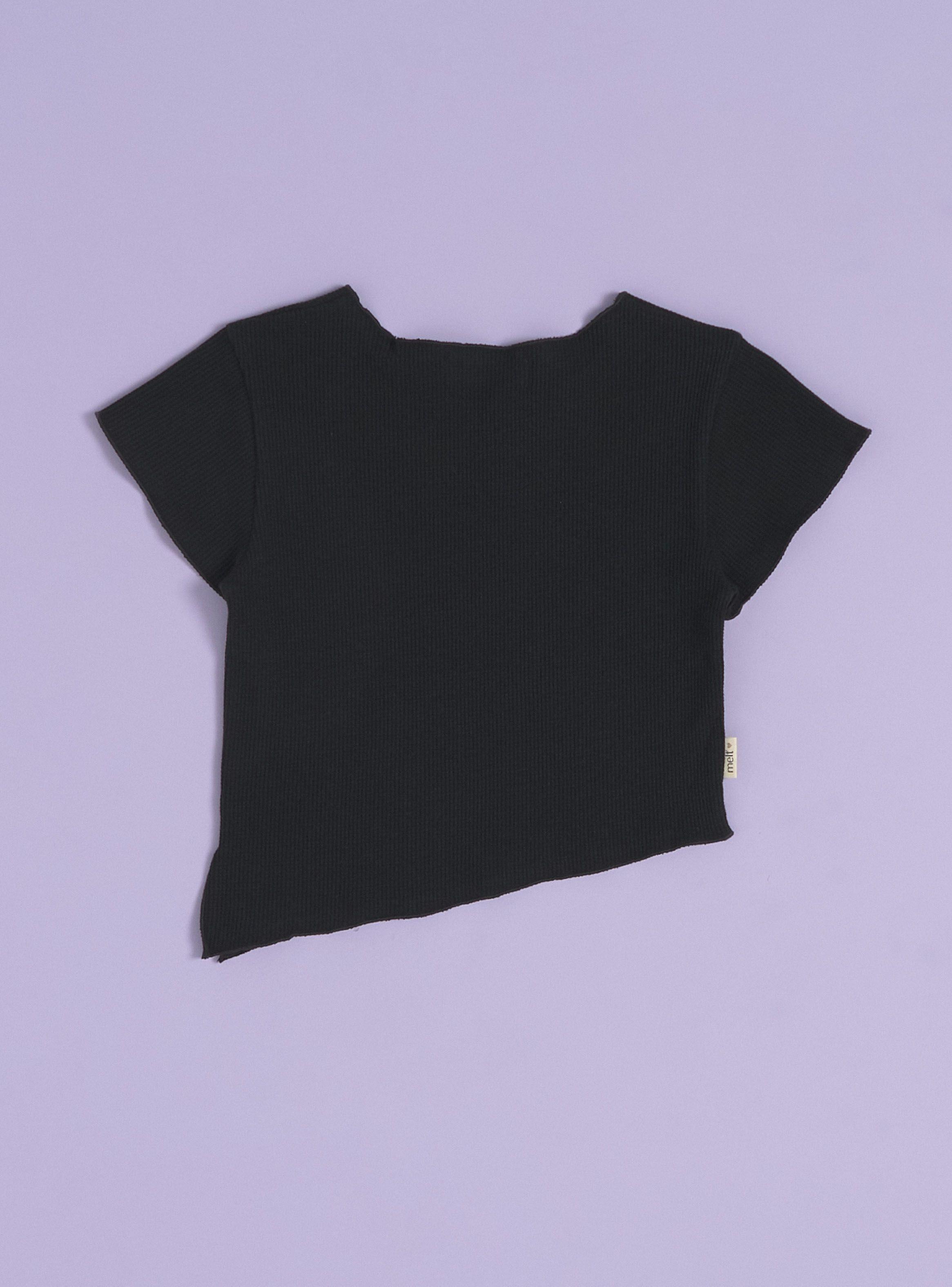 Polera Manga Corta Front Print Corte Asimétrico-3