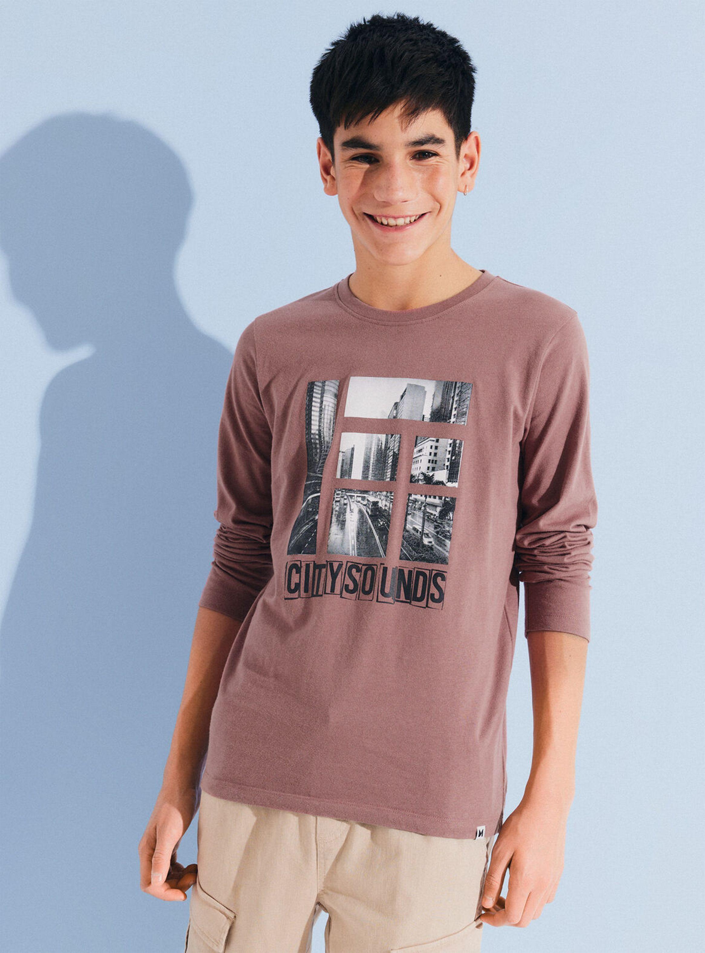 Polera Manga Larga Foto Print-0