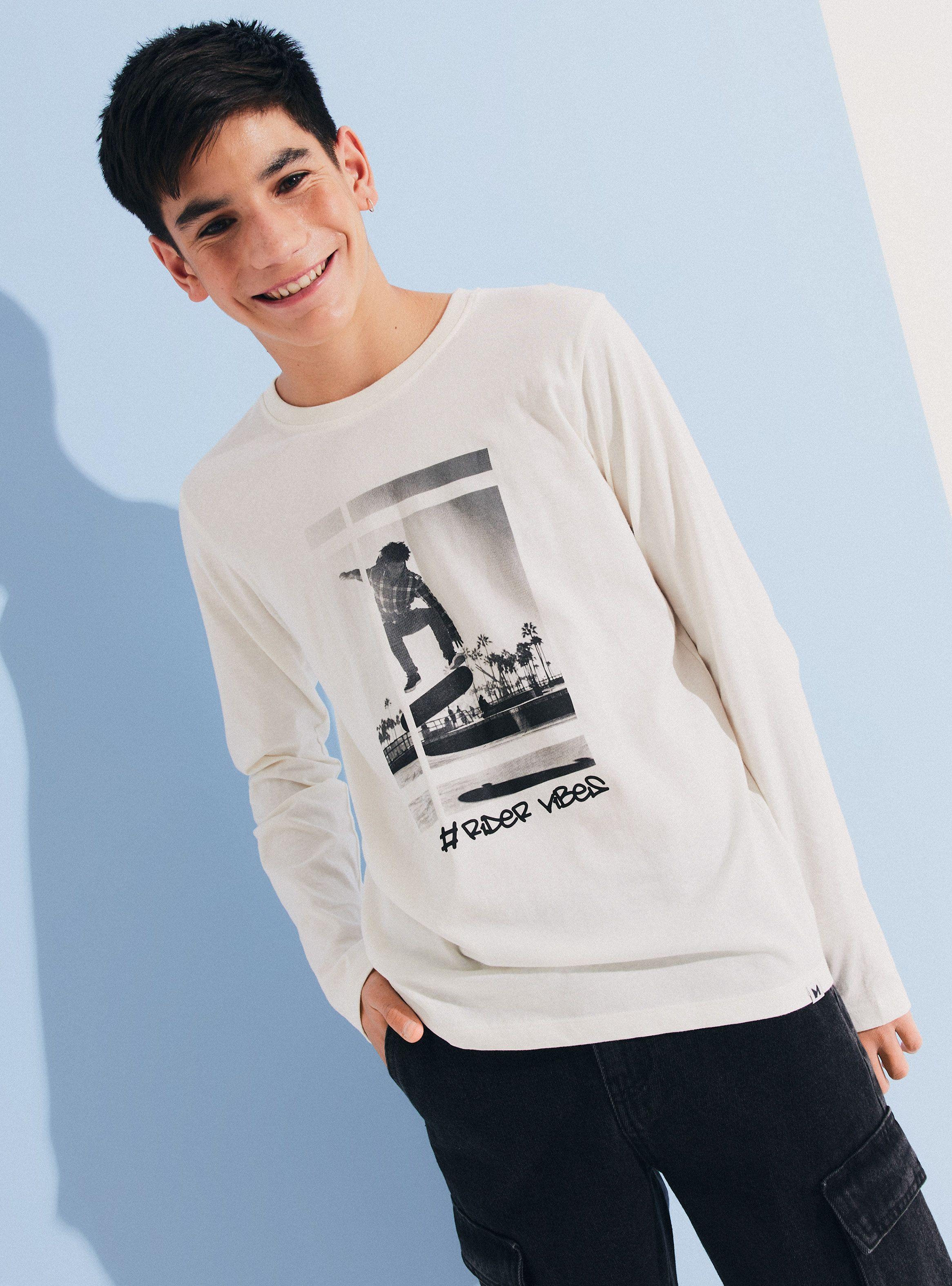 Polera Manga Larga Foto Print-0