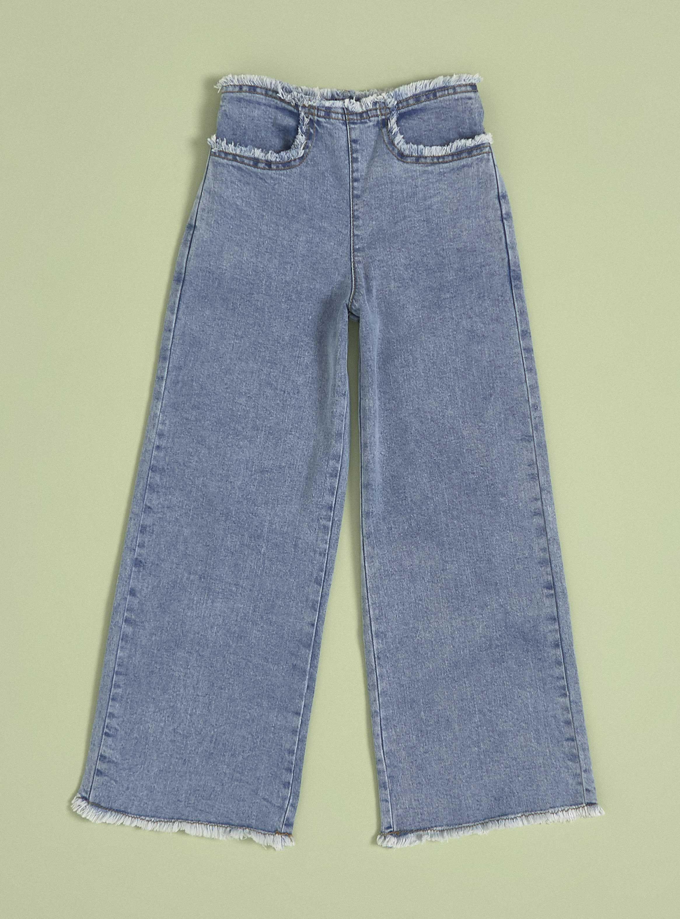 Jeans Flecos Cintura Desgastada-2