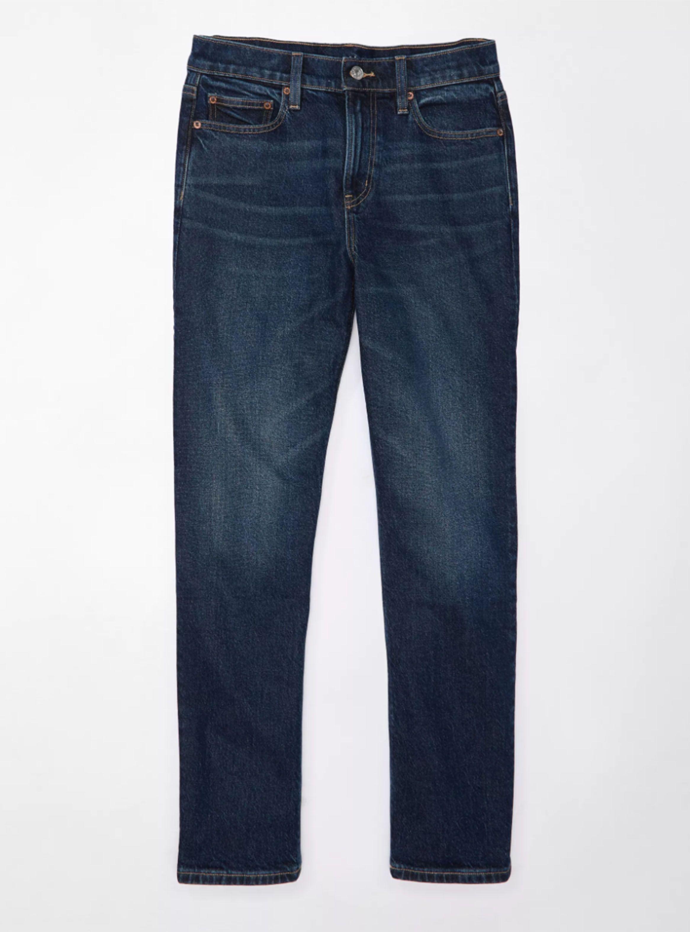 Jeans Straight Stretch Hasta El Tobillo Cintura Super Alta-2