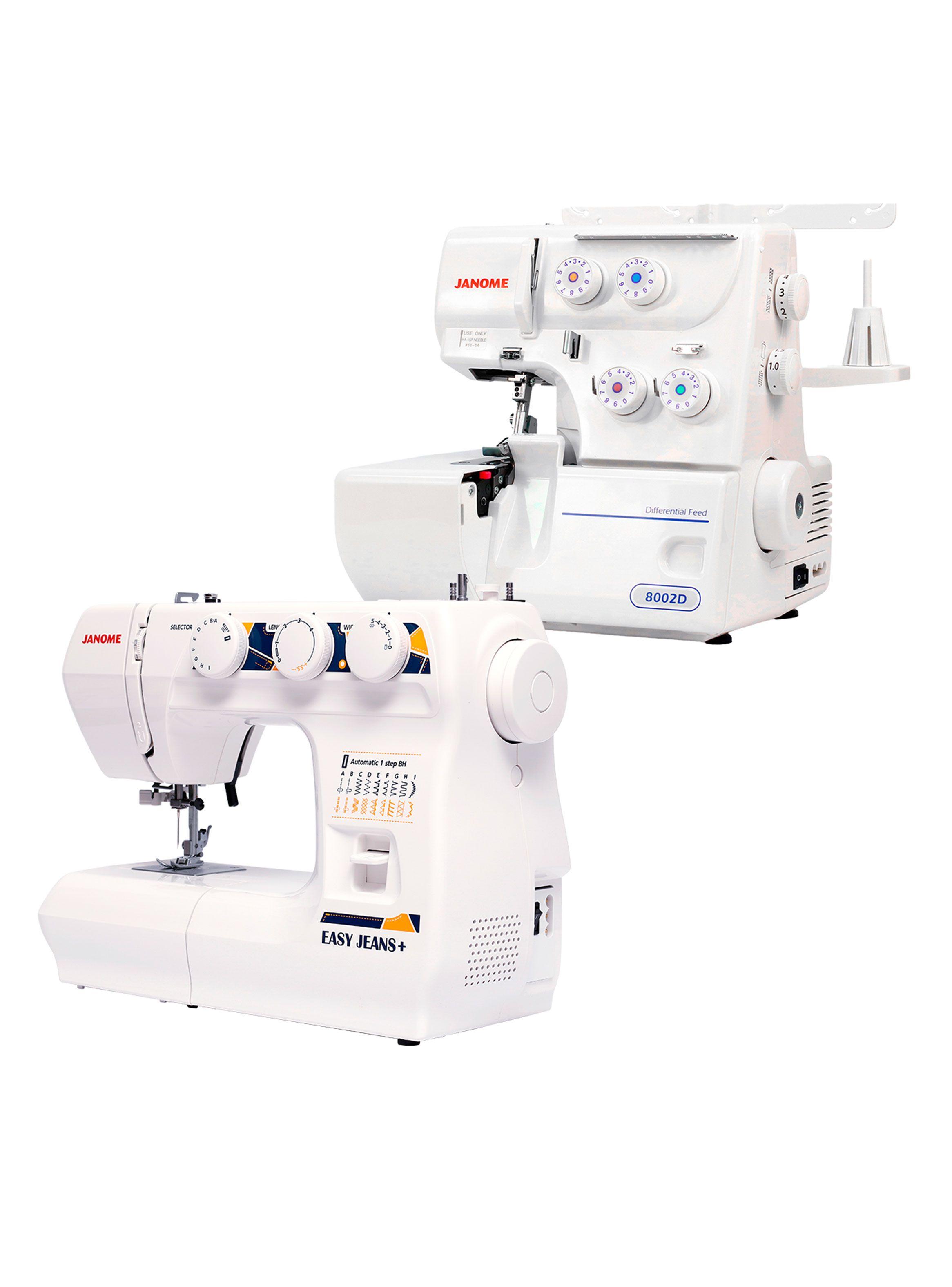 Máquina de Coser Easy Jeans Plus + Máquina Overlock 8002D-1