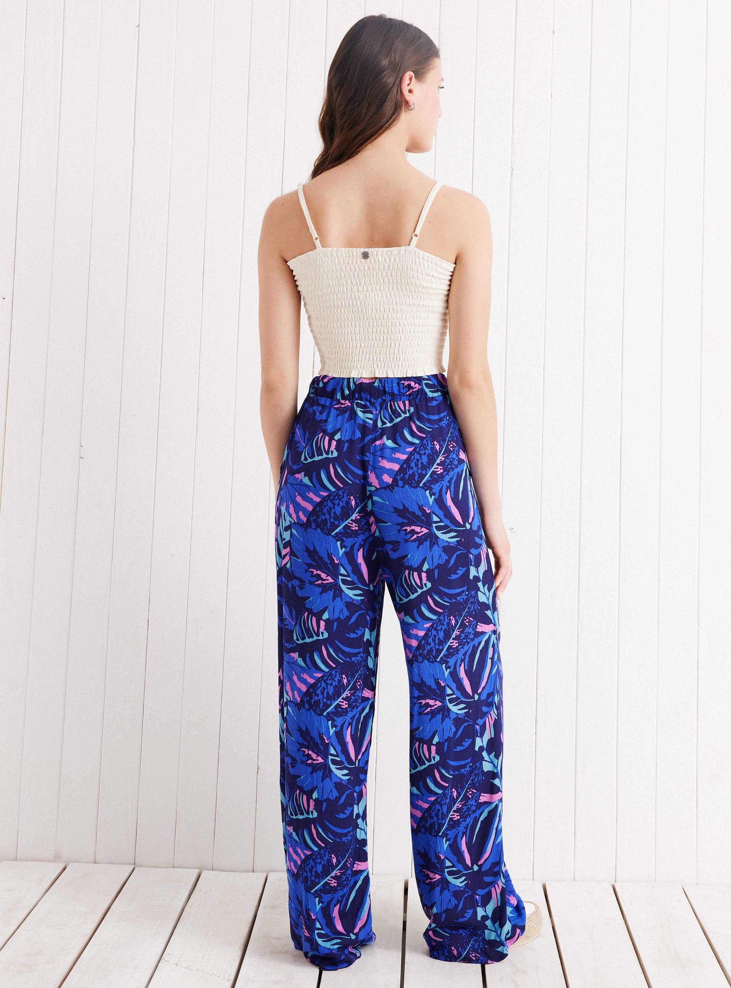 Pantalón Wide Leg  Estampado con Cintura Elastizada-5