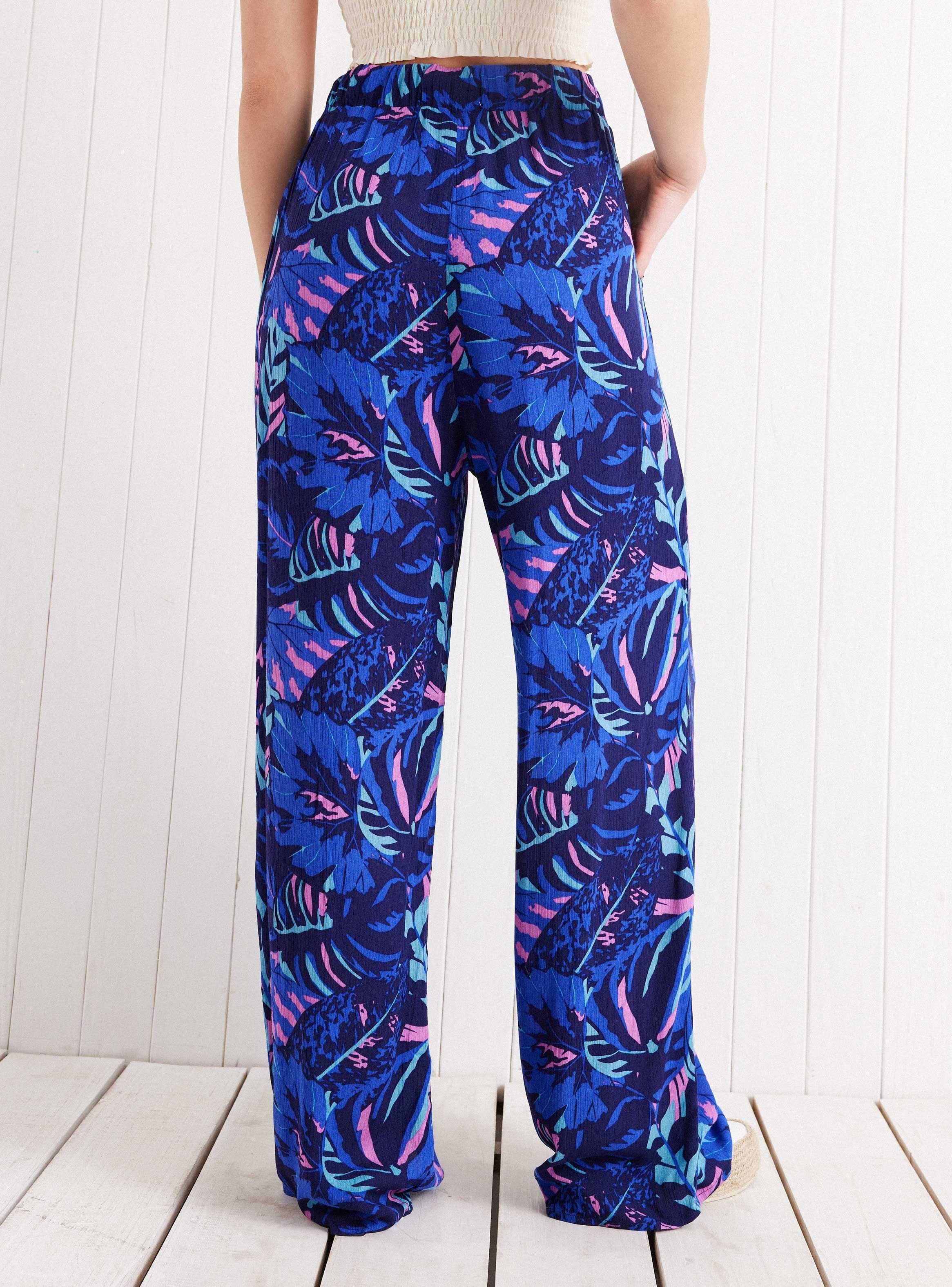Pantalón Wide Leg  Estampado con Cintura Elastizada-1