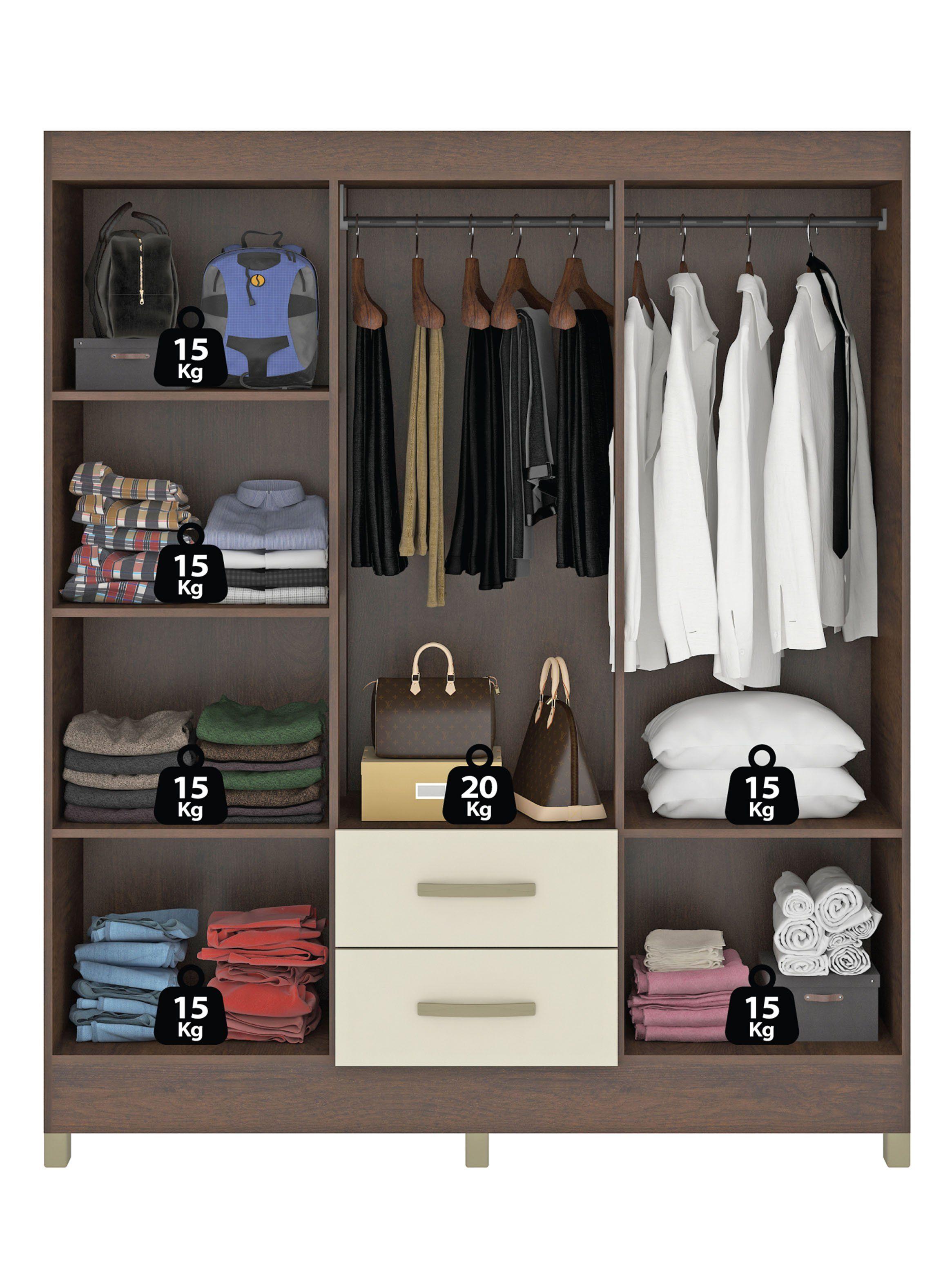 Clóset Milano 6 Puertas 2 Cajones-2