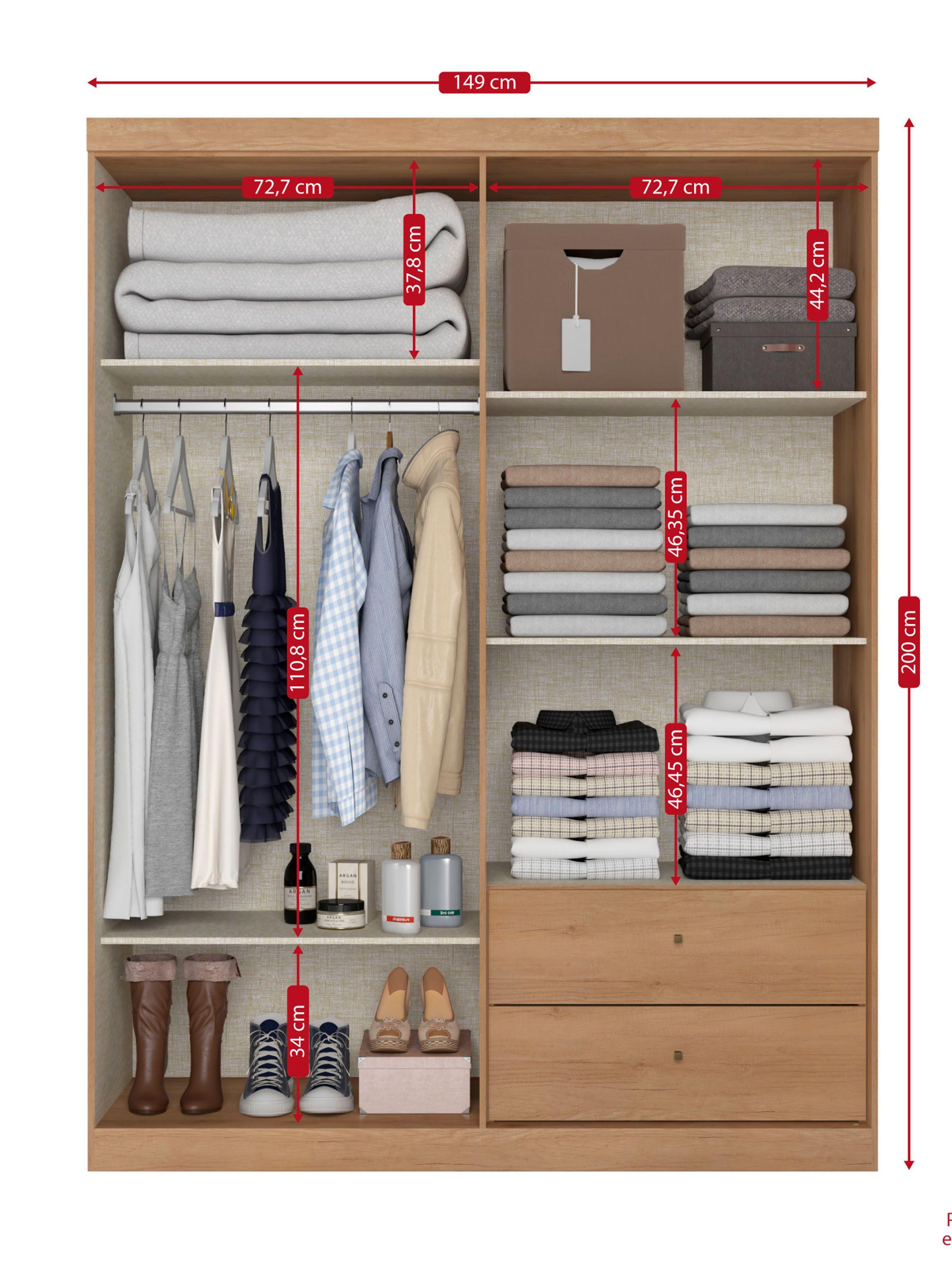 Clóset Prisma 4 Puertas 2 Cajones-2