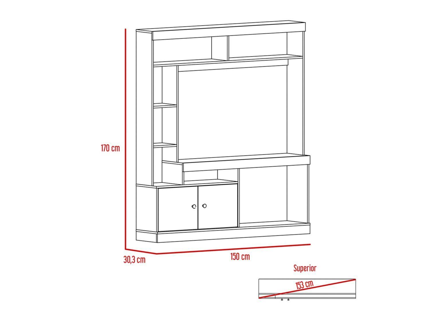 Combo Living Classic Estante 55'' + Arrimo-2