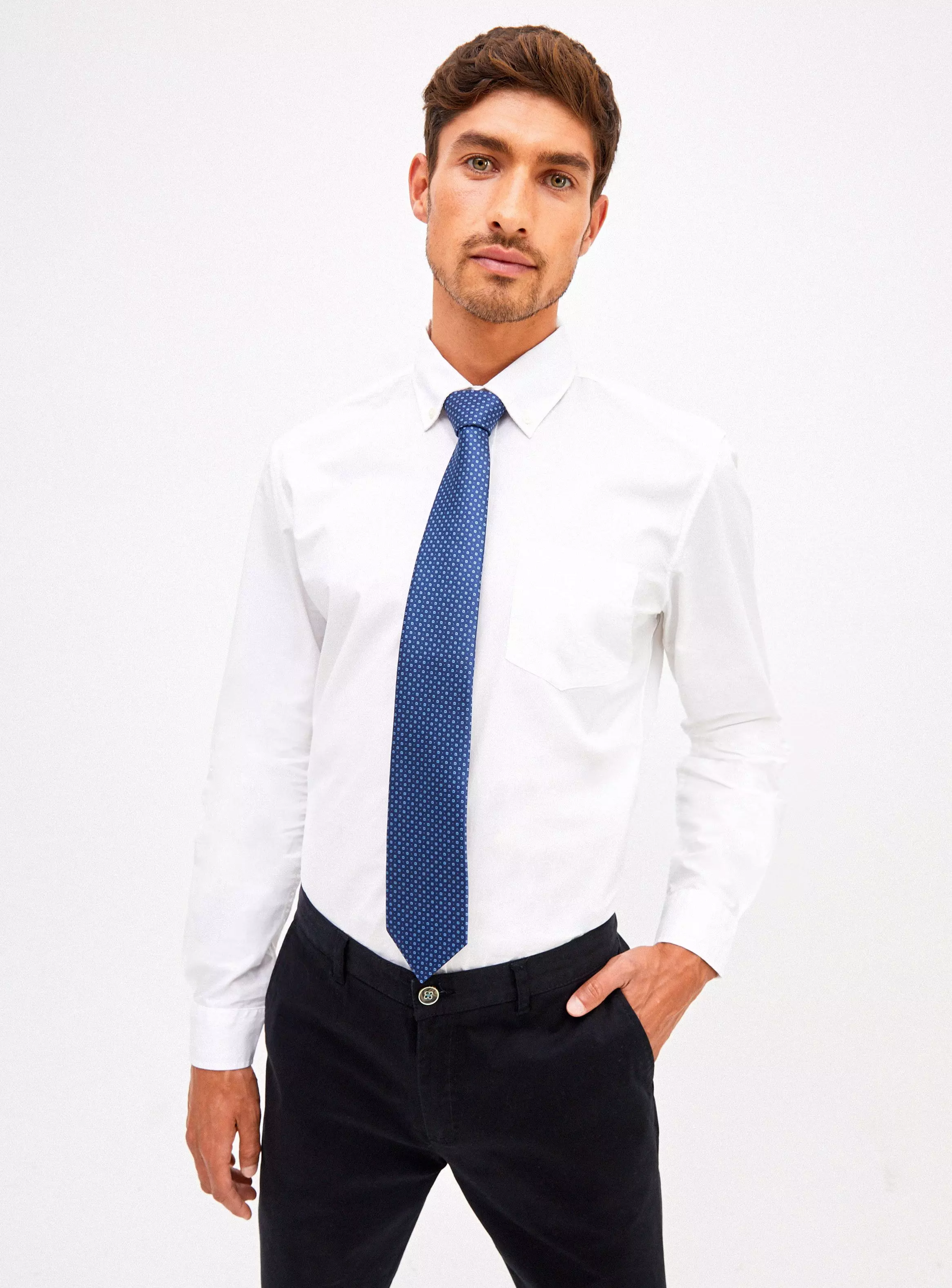 Corbata Rainforest Celeste Mini Print 7 cm-0