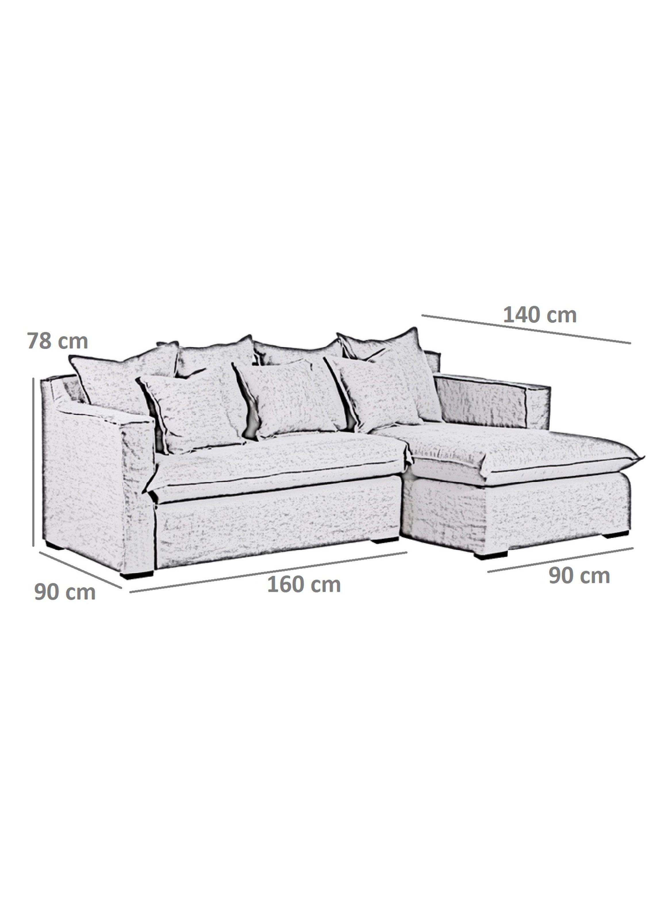 Seccional Allegra Derecho Lino Algodón 4 Cuerpos-1