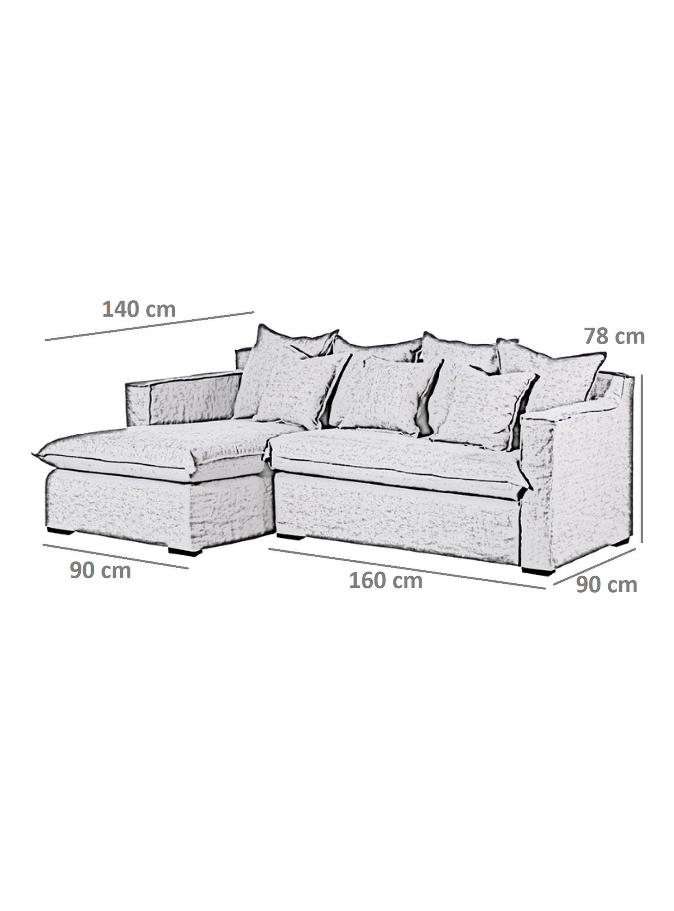 Seccional Allegra Izquierdo Lino Algodón 4 Cuerpos-1