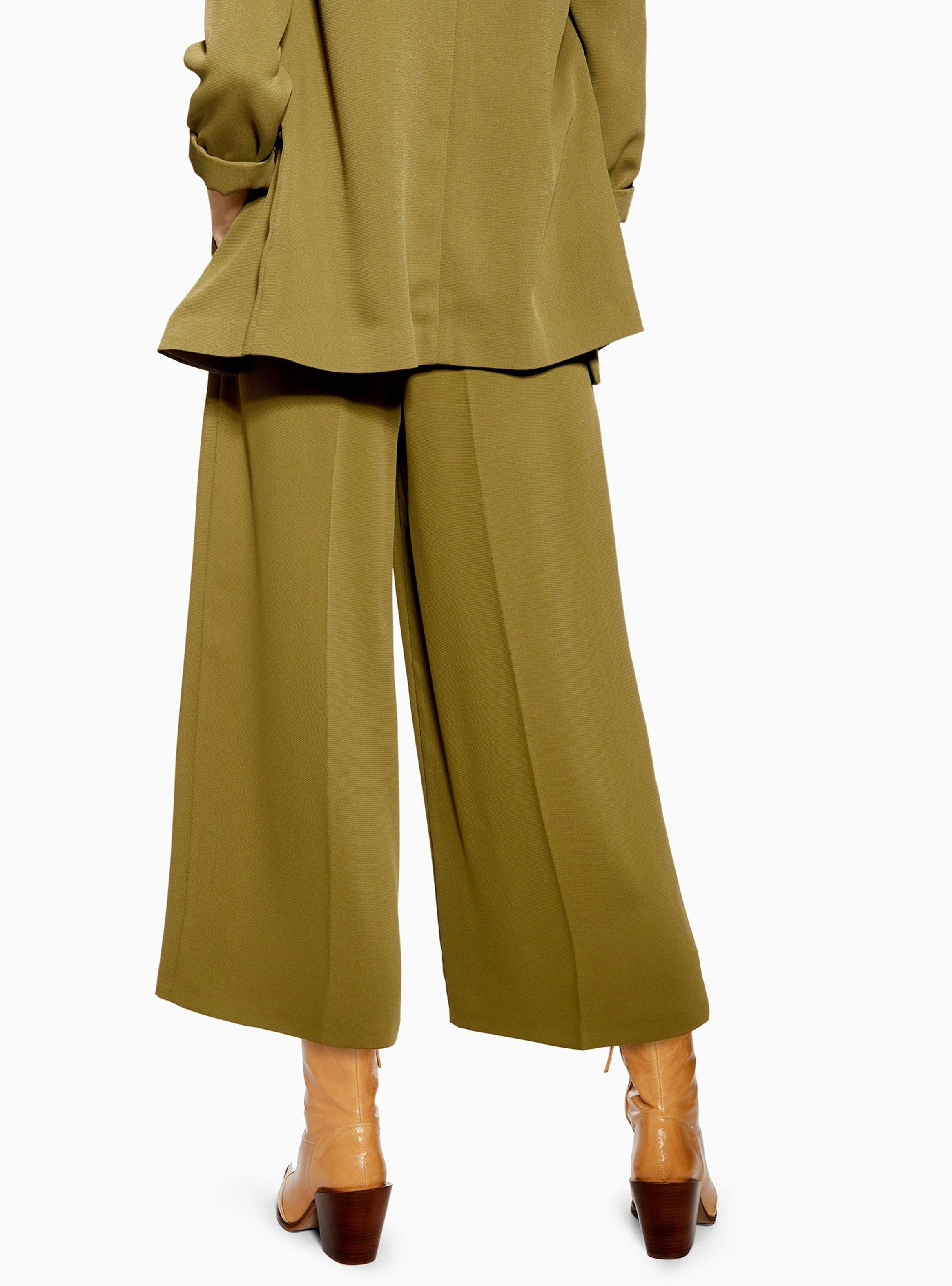 Pantalón Khaki Crop Wide Leg Topshop-1