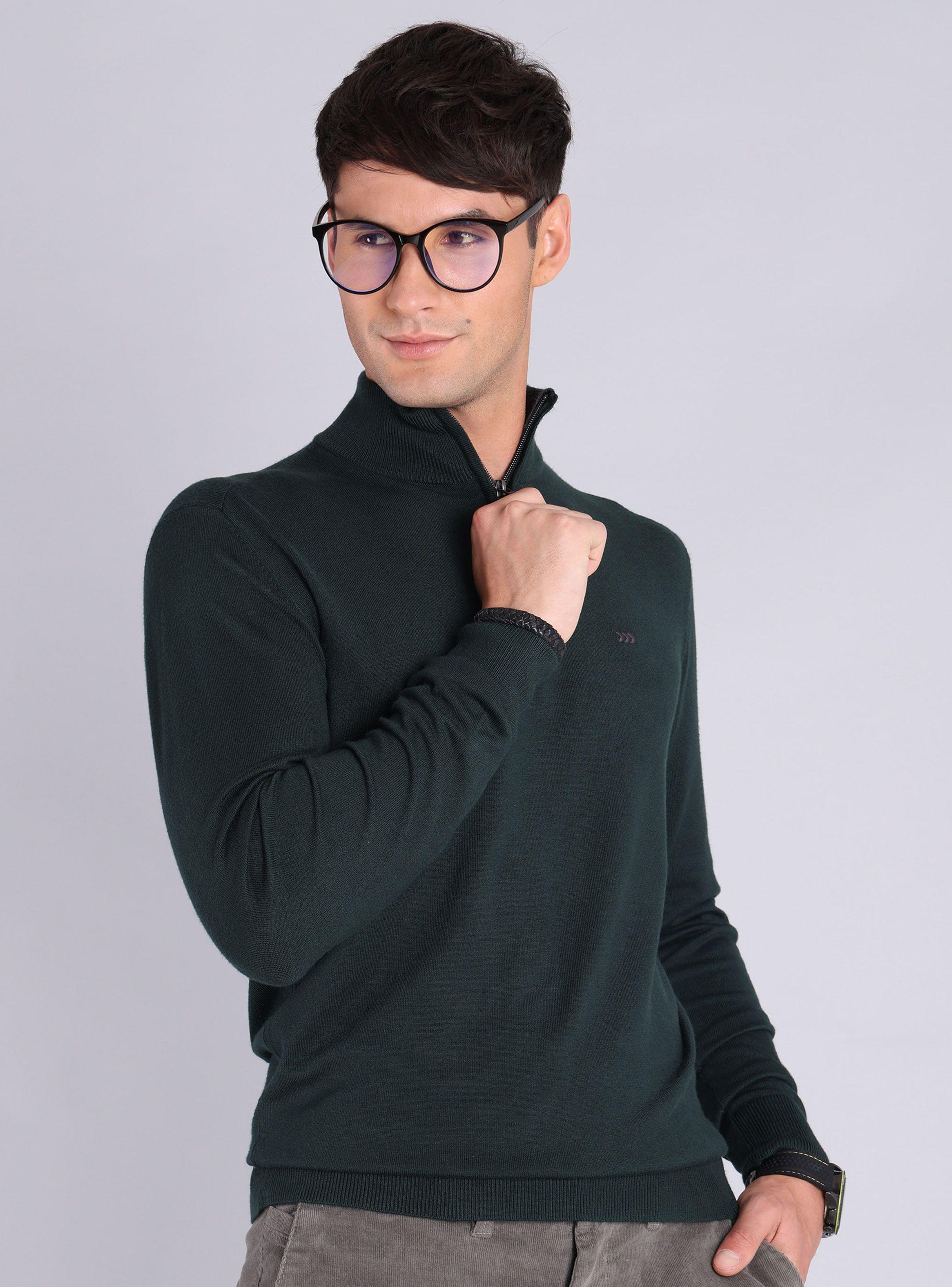 Sweater Liso Negro Casual-0