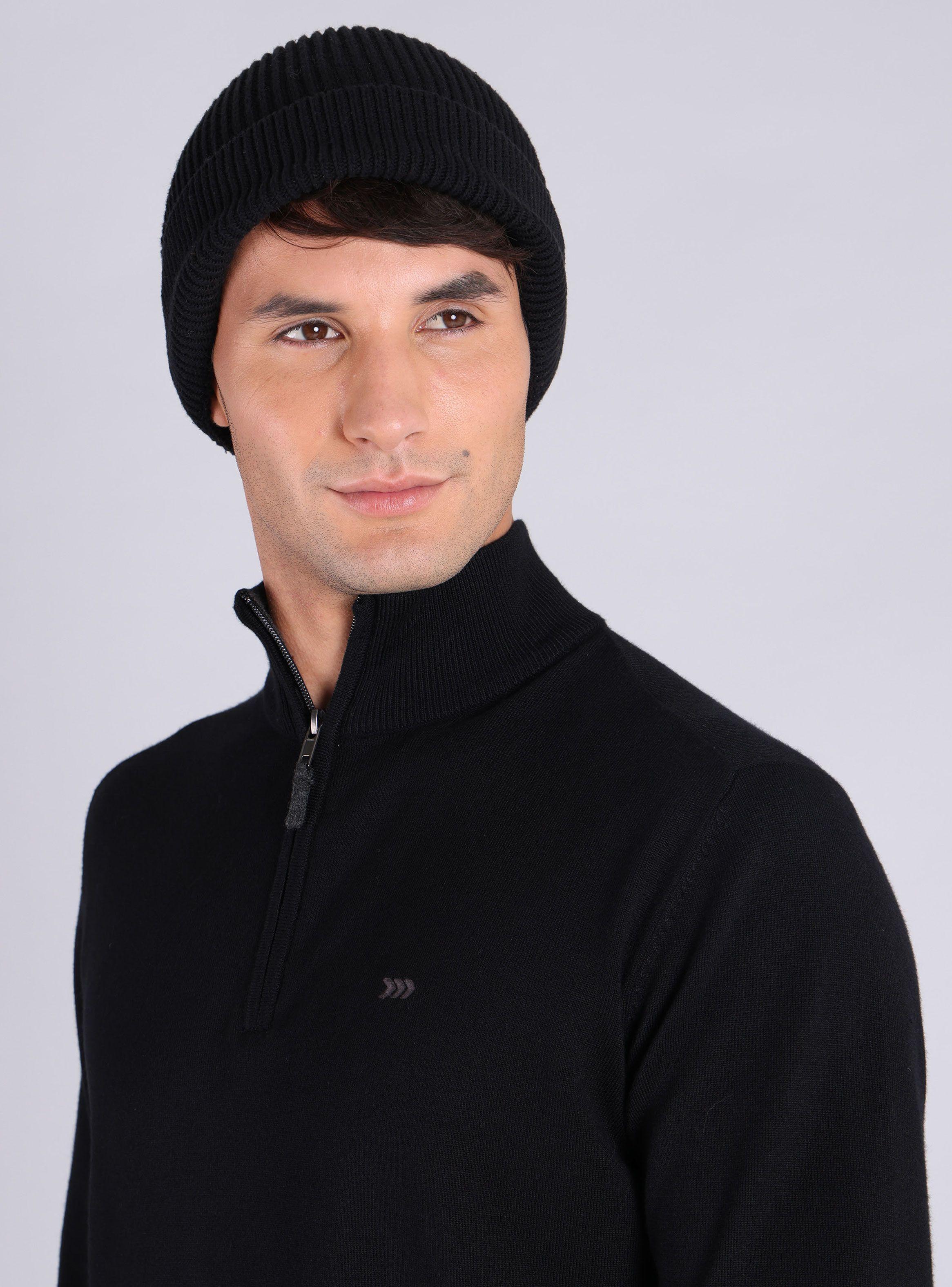 Sweater Liso Negro Casual-2