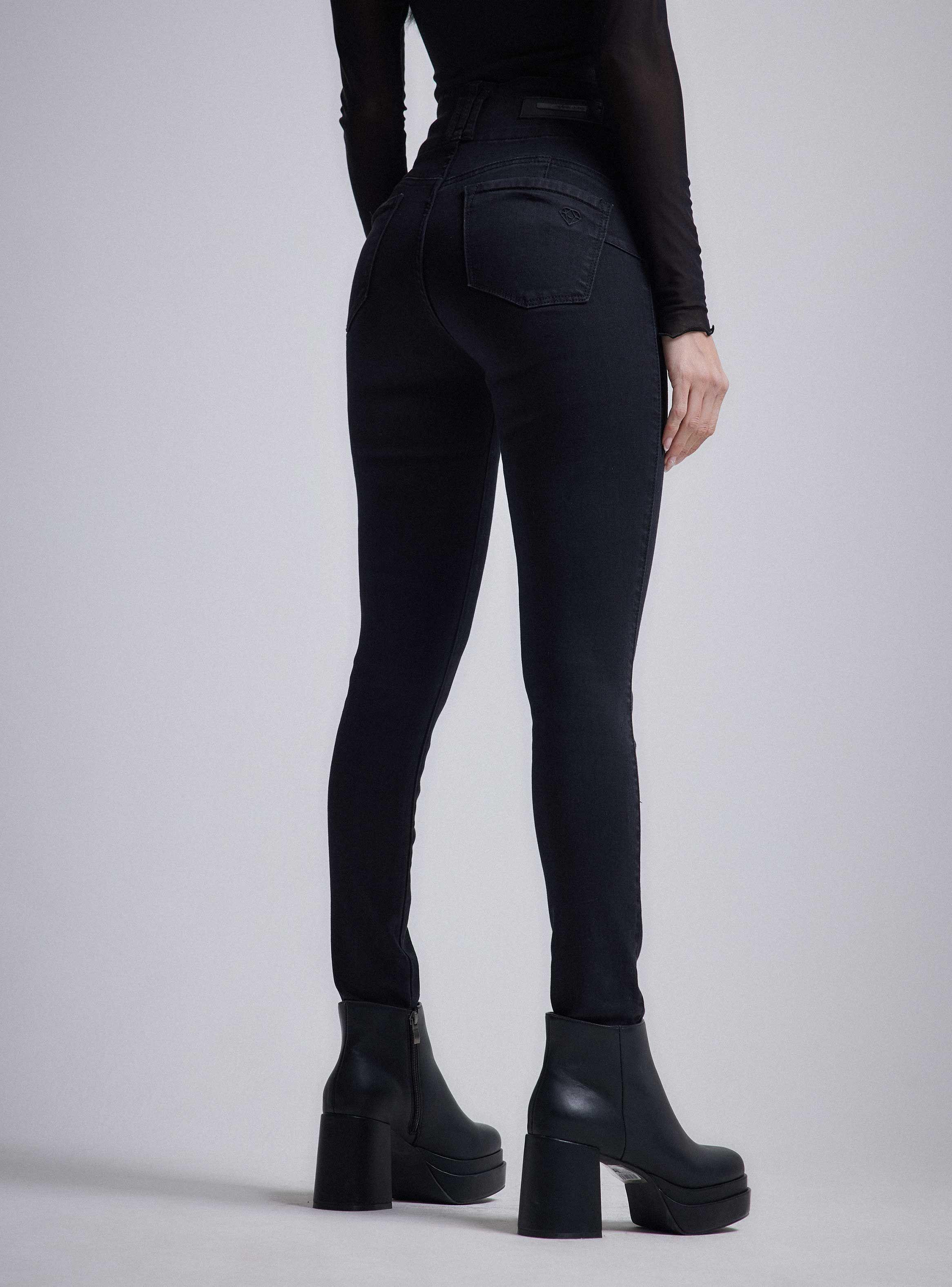 Jeans 3 Botones Corte Frontal Y Bolsillos Con Cierre-1