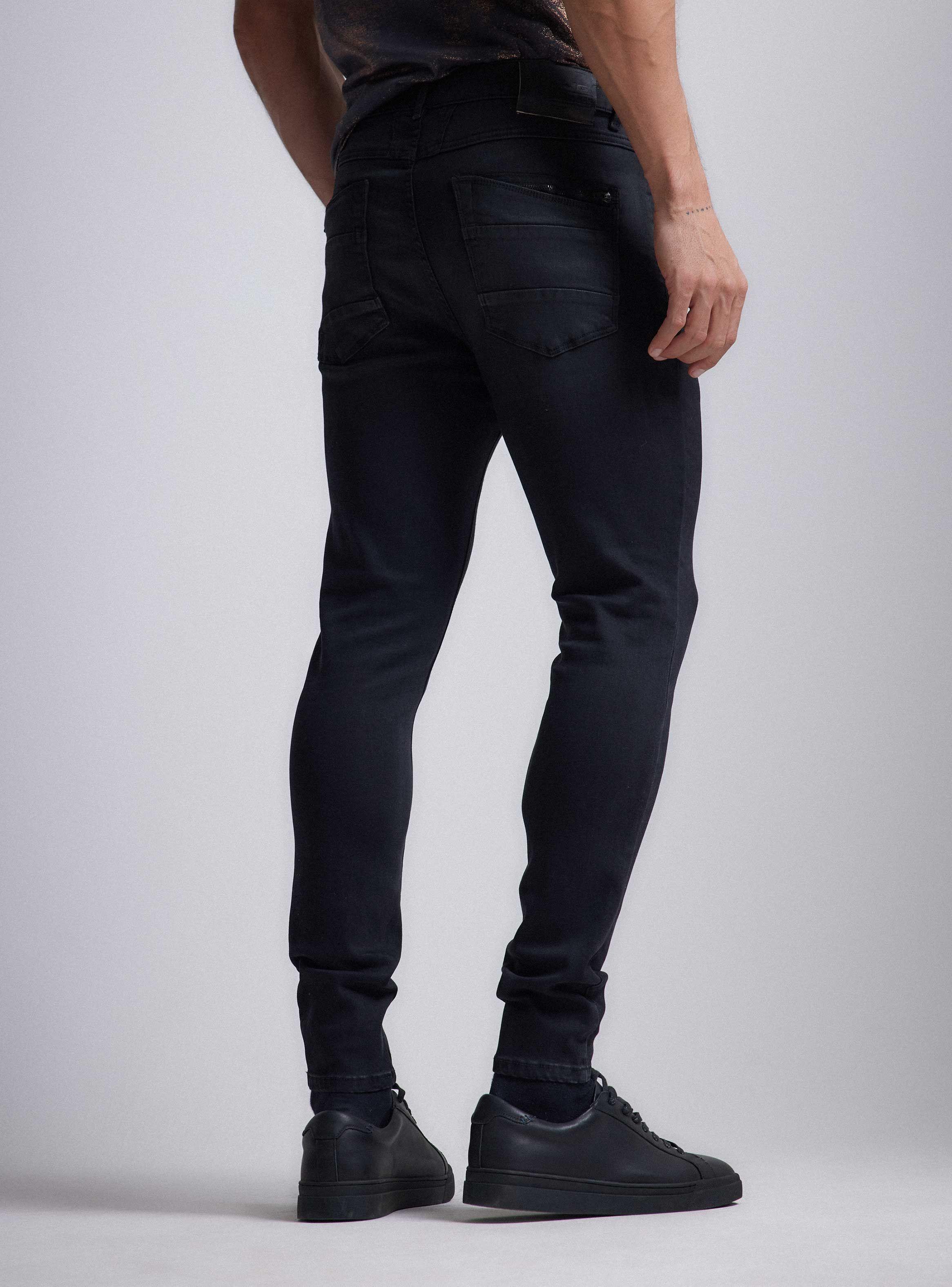 Jeans Súper Skinny Engomado Bolsillos Cierre-1