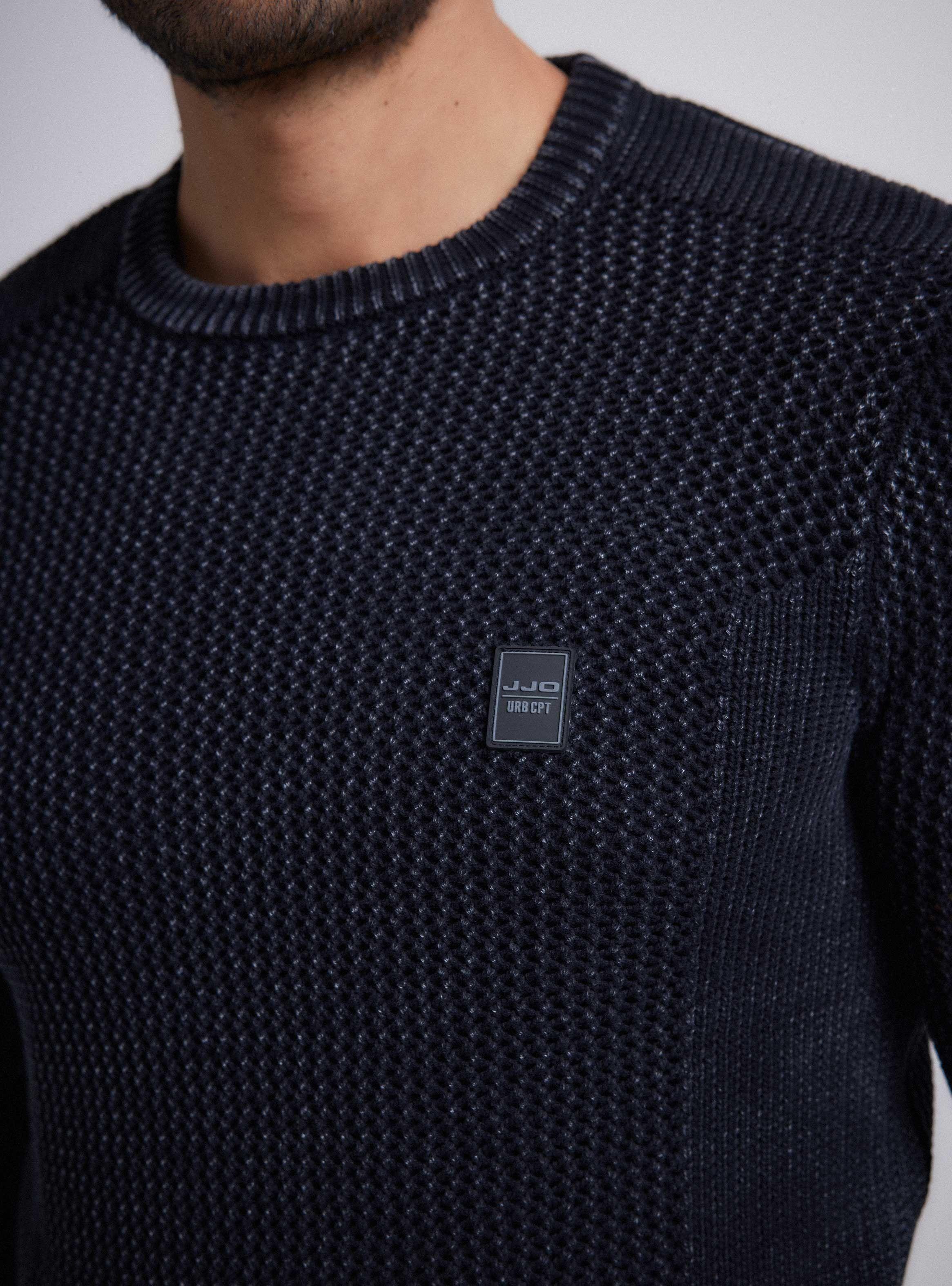 Sweater Tejido Calado Multipunto Lavado Ácido-3