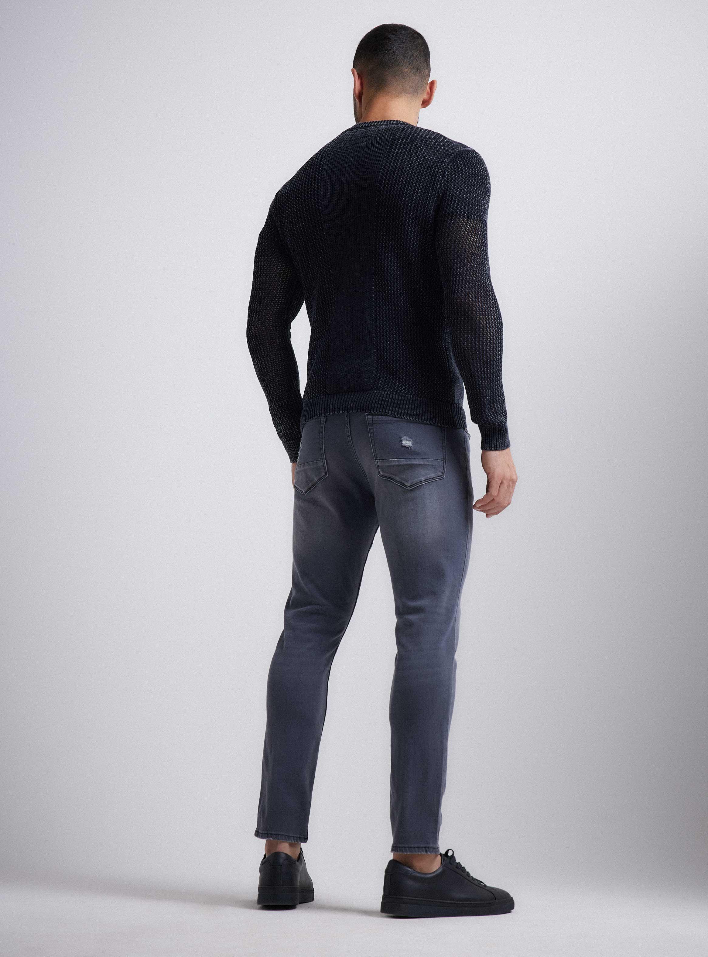 Sweater Tejido Calado Multipunto Lavado Ácido-5