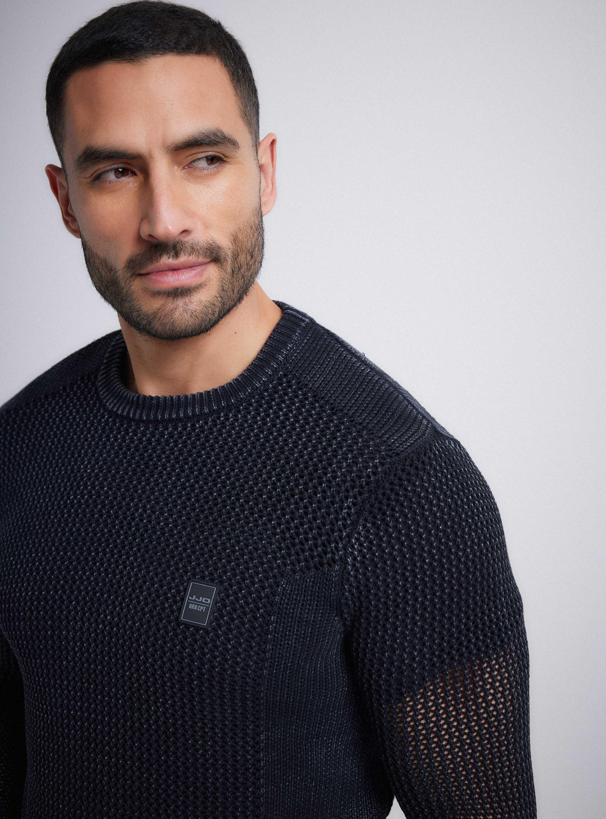 Sweater Tejido Calado Multipunto Lavado Ácido-2