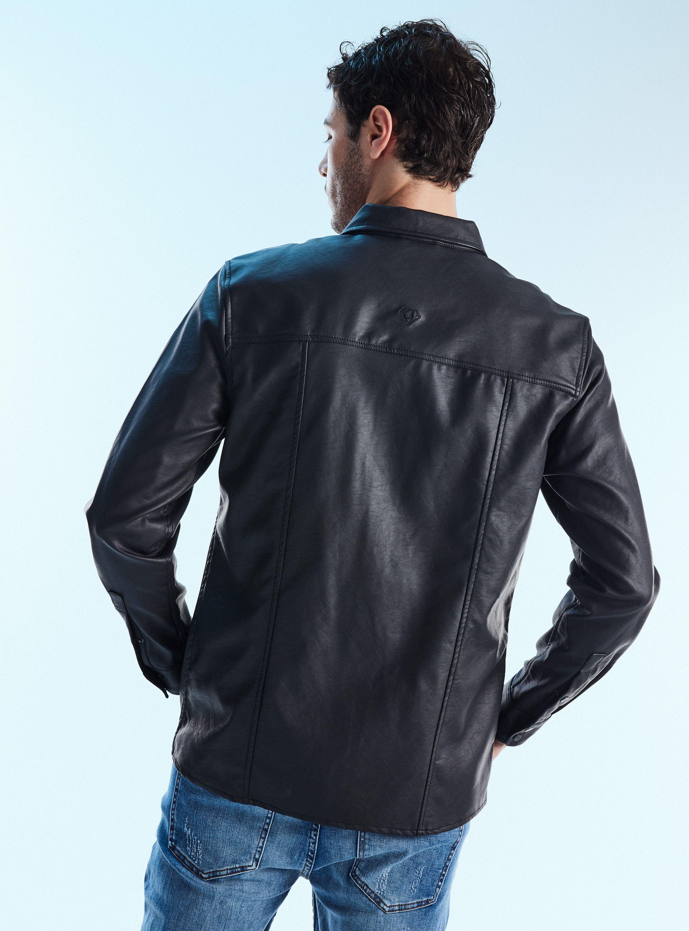 Sobrecamisa Cuero Sintético Cierre Central-1