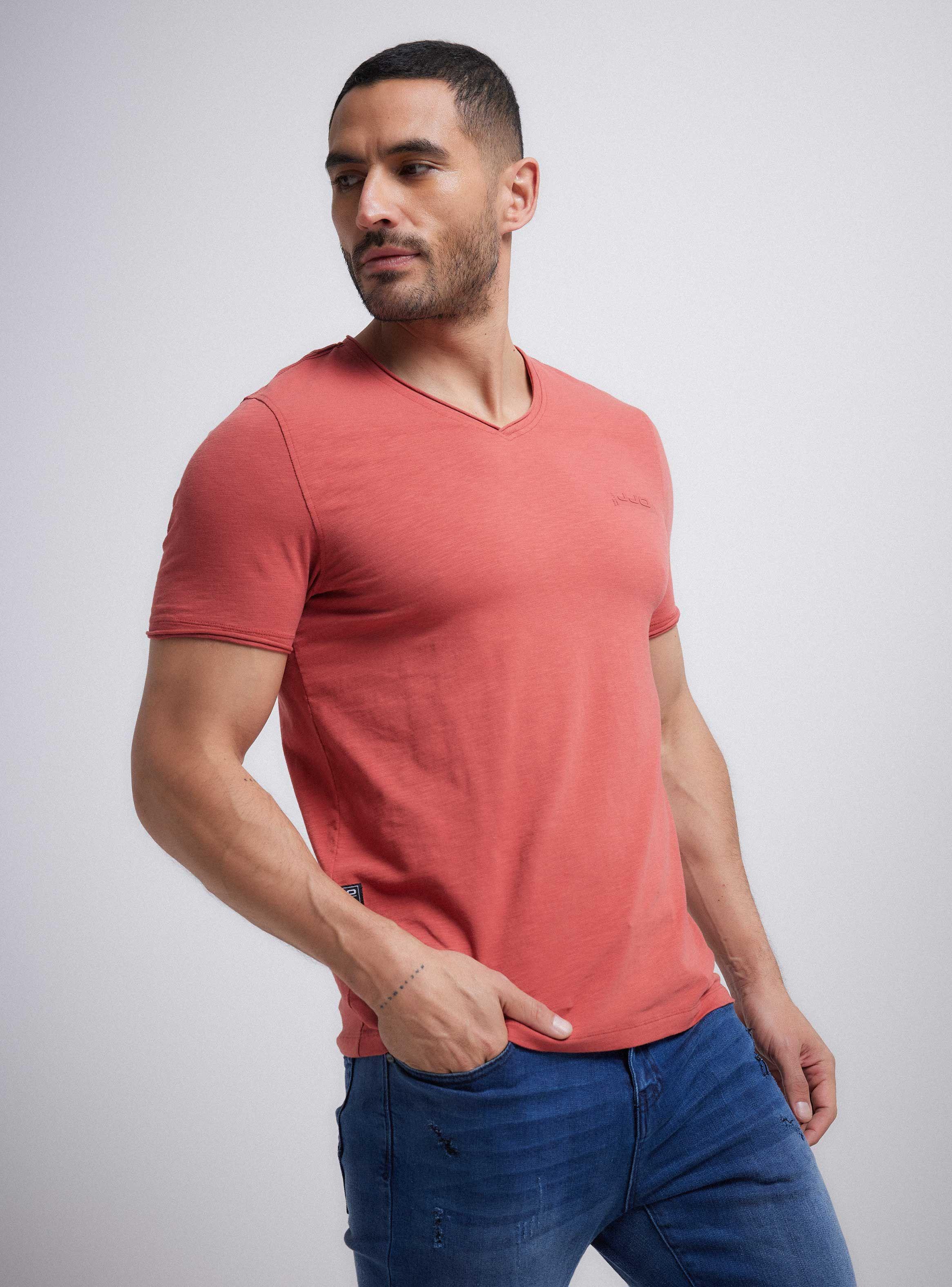 Polera Básica Elasticada Cuello V-0