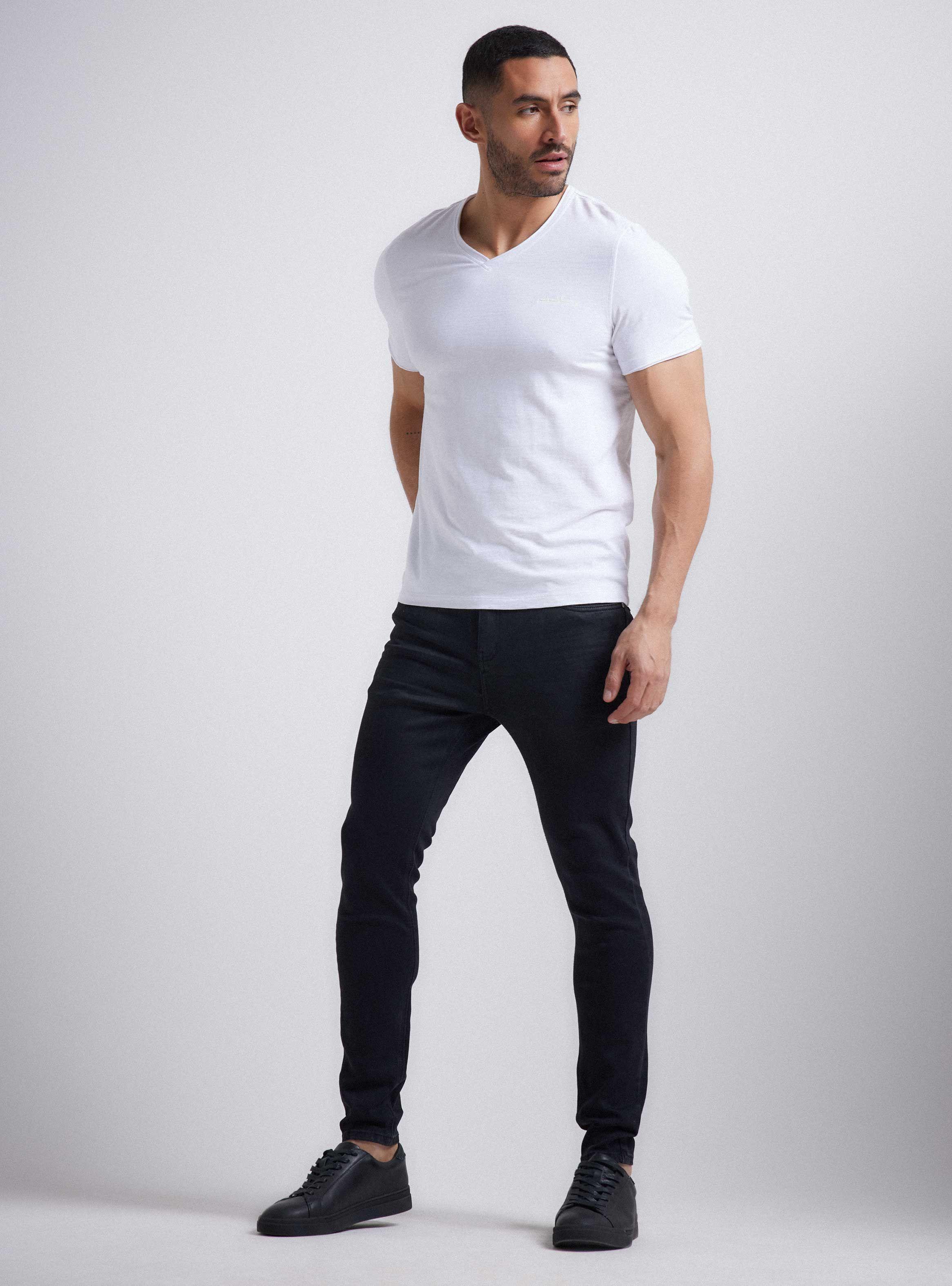 Polera Básica Elasticada Cuello V-4