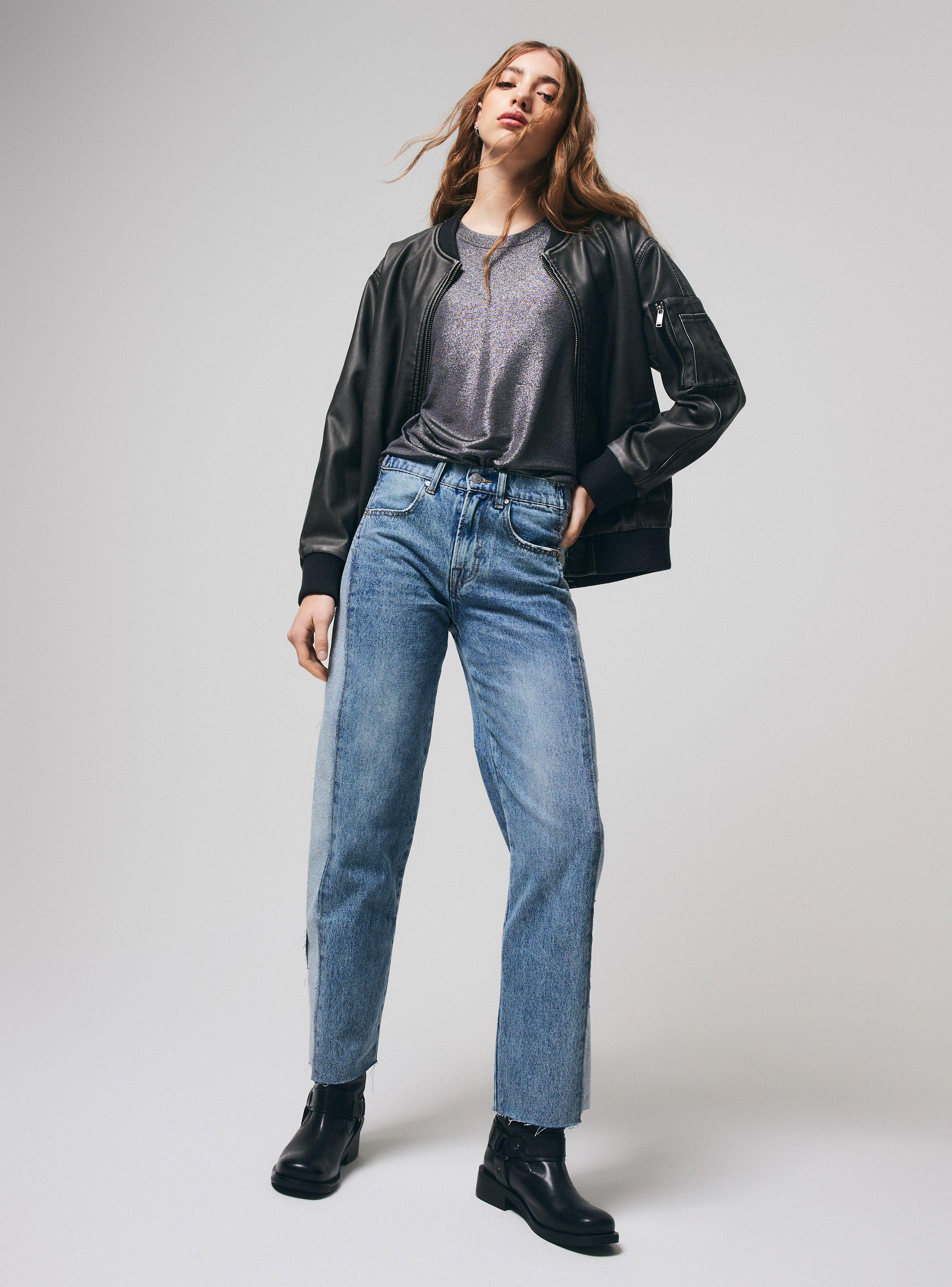 Jeans Recto Tiro Medio Bitono en Costados-4