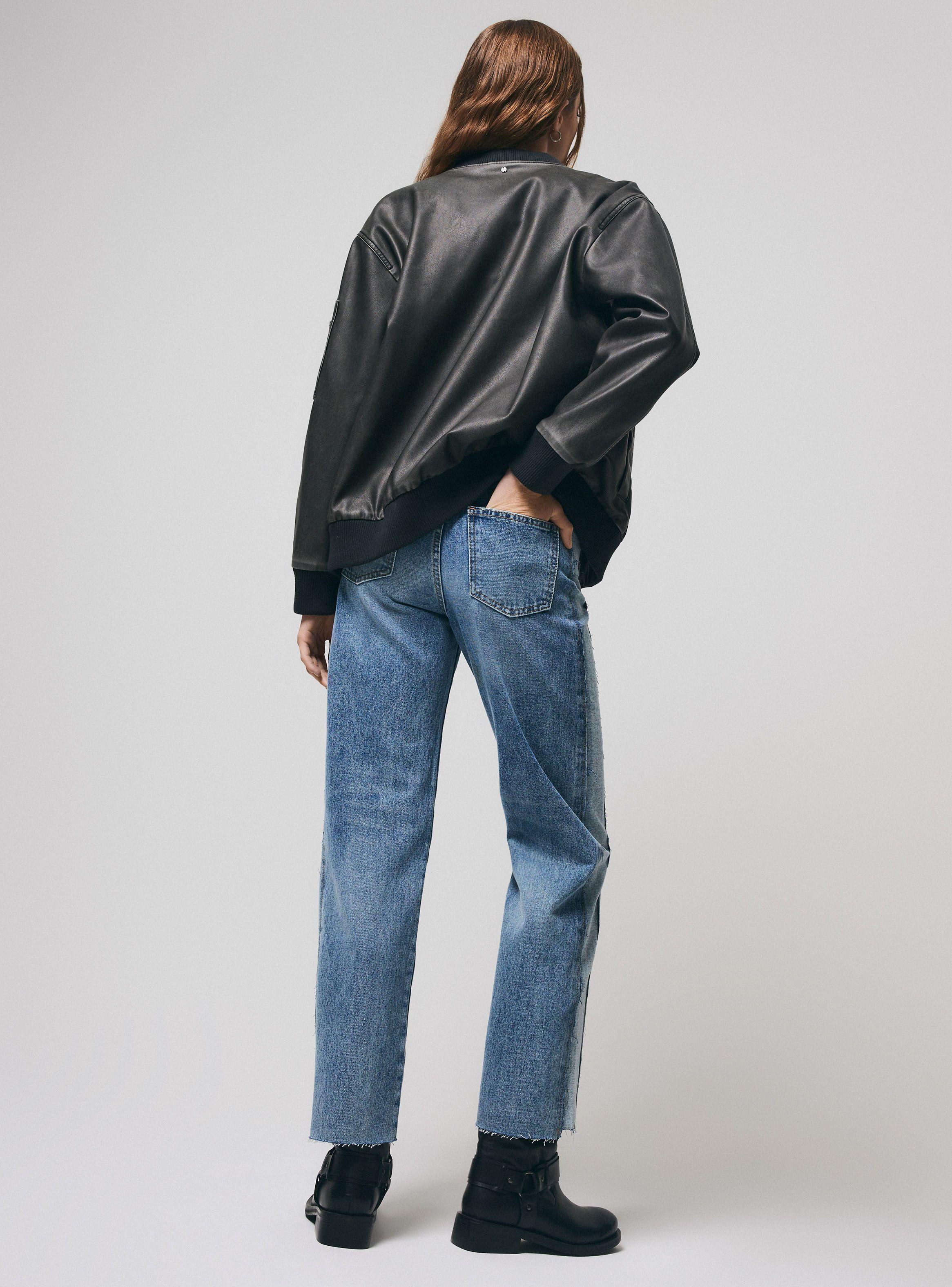 Jeans Recto Tiro Medio Bitono en Costados-5