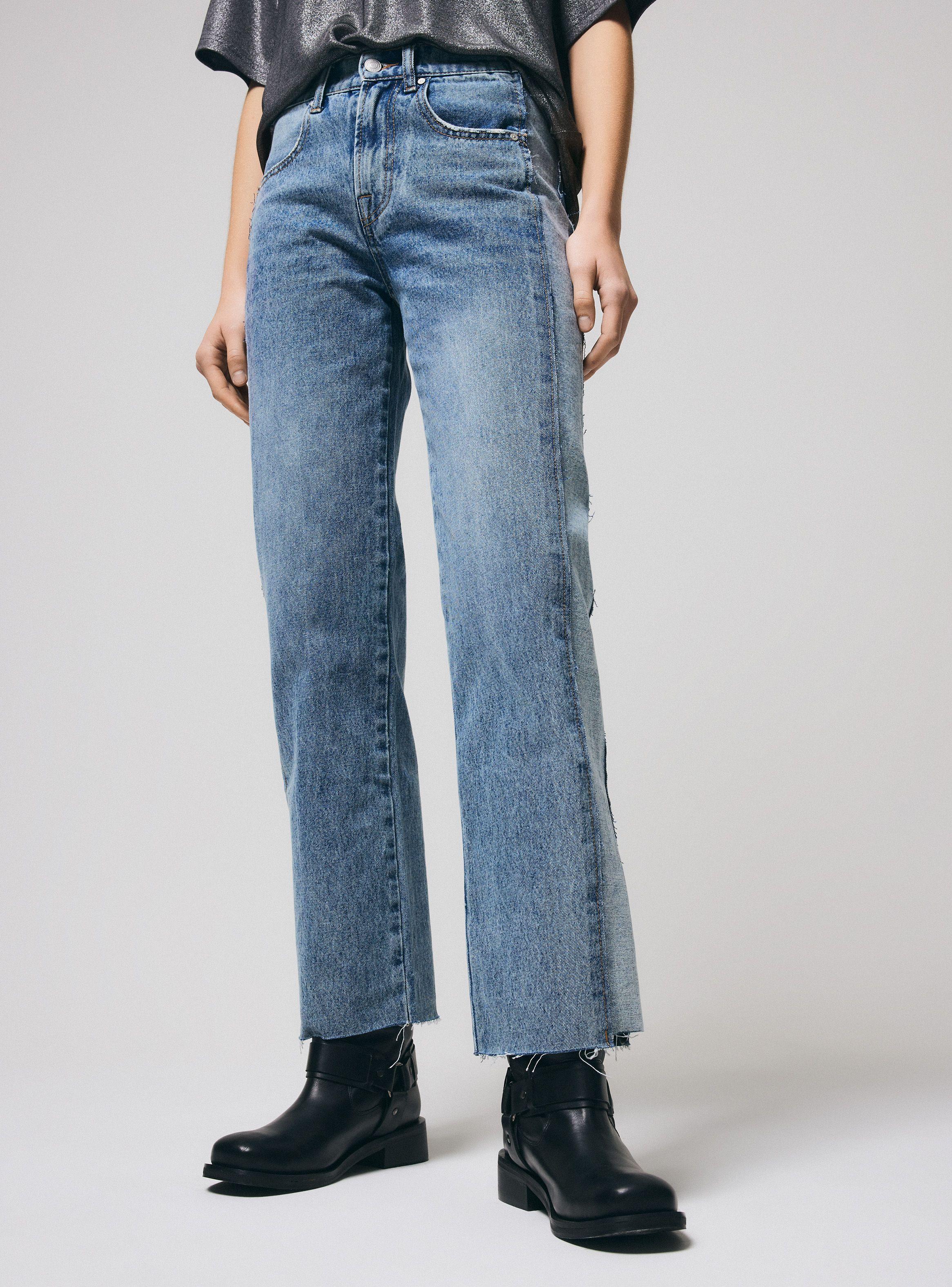 Jeans Recto Tiro Medio Bitono en Costados-0