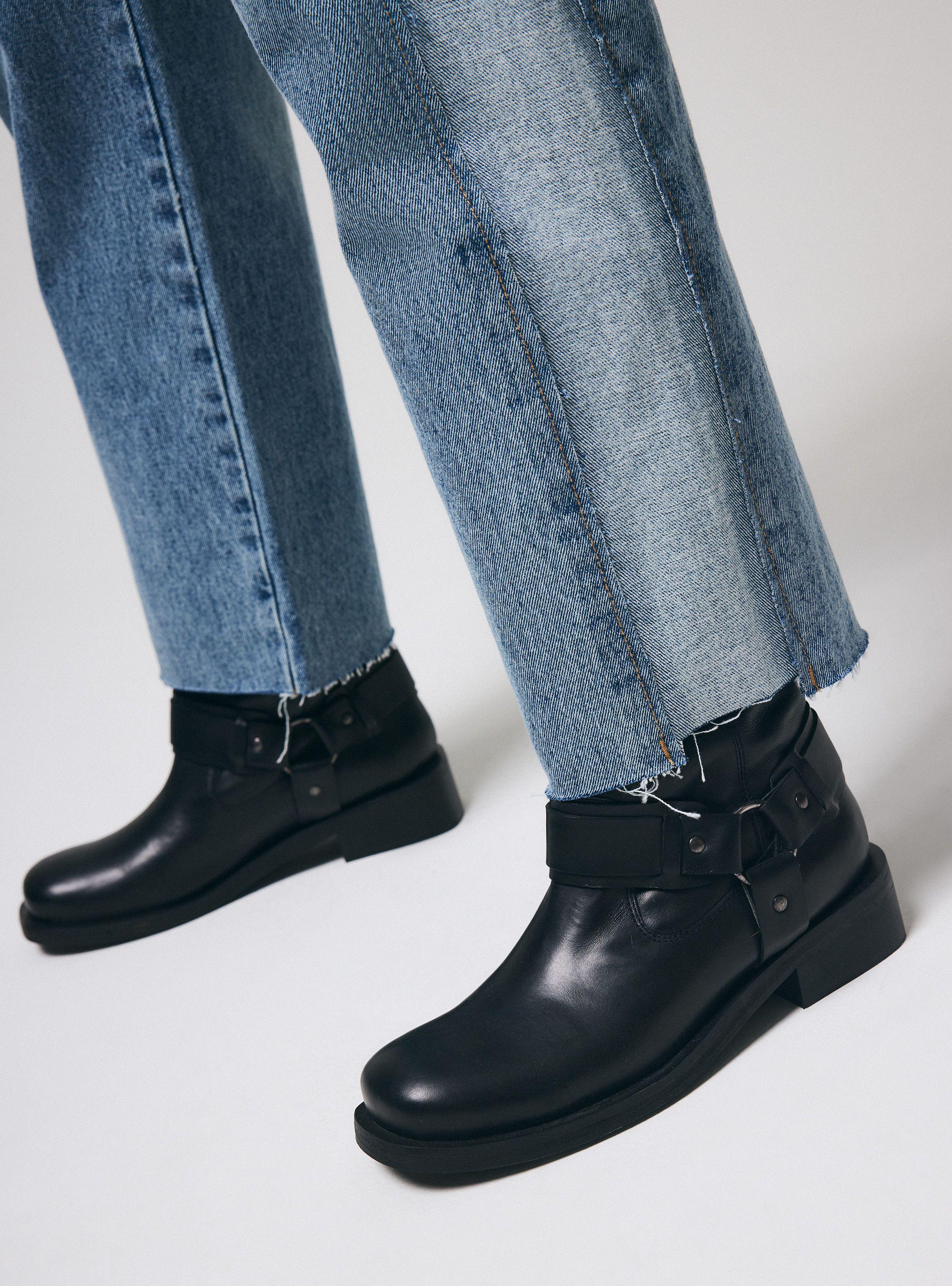 Jeans Recto Tiro Medio Bitono en Costados-3