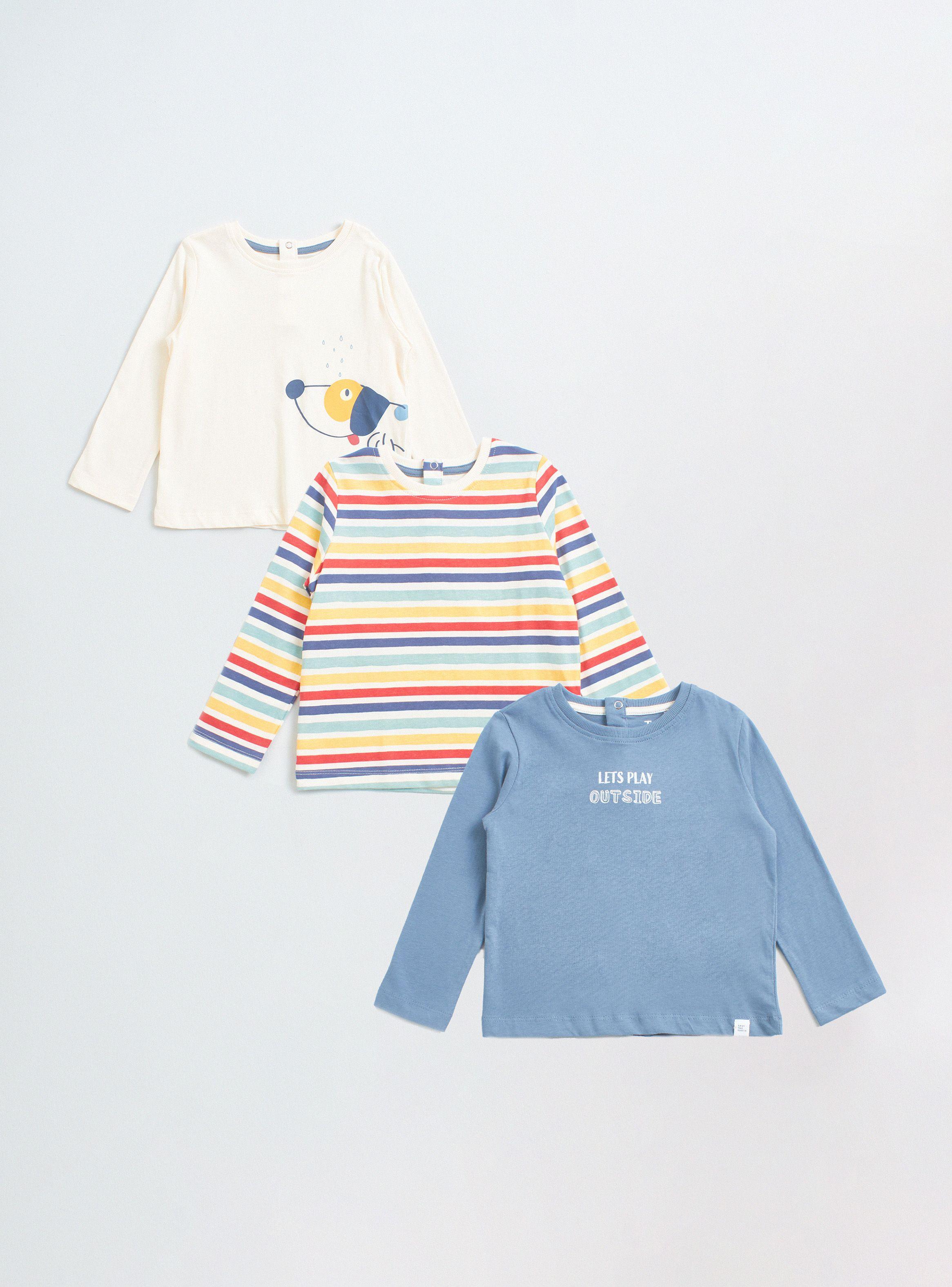 Polera Niño Manga Larga Color Block-0