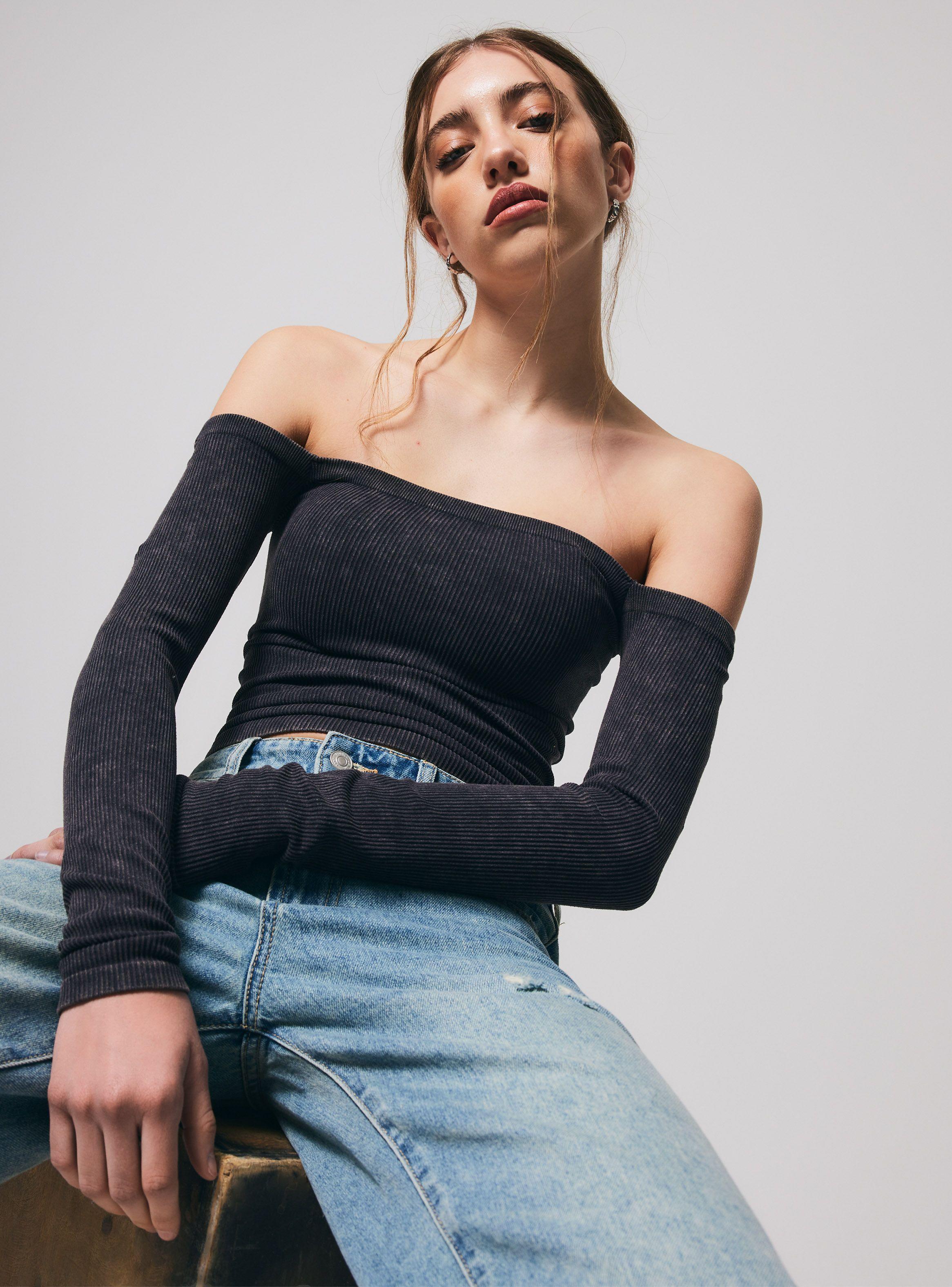 Polera Off Shoulder Lavada-0