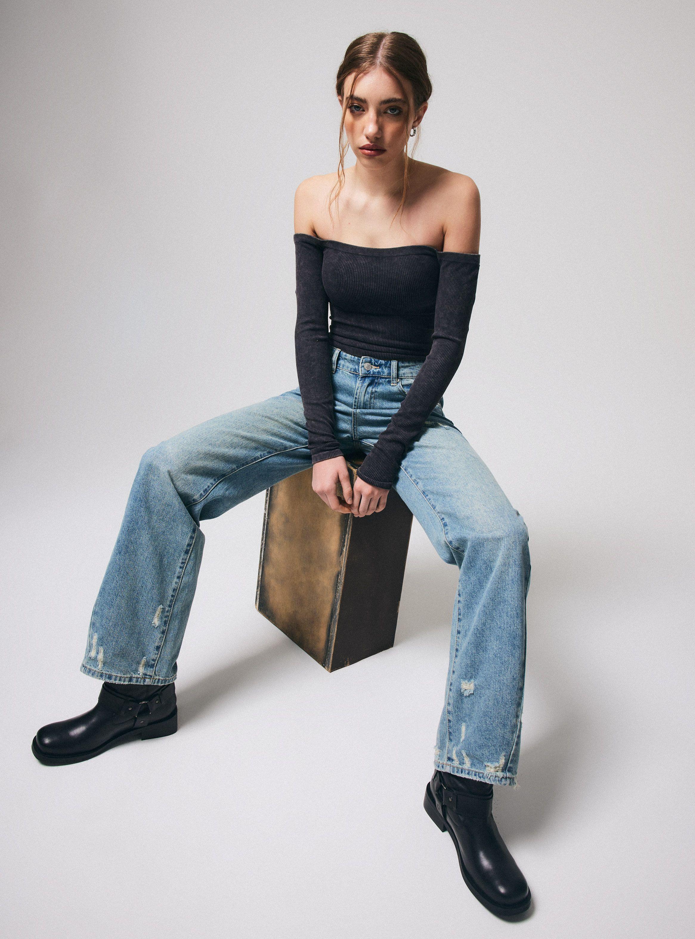 Polera Off Shoulder Lavada-4