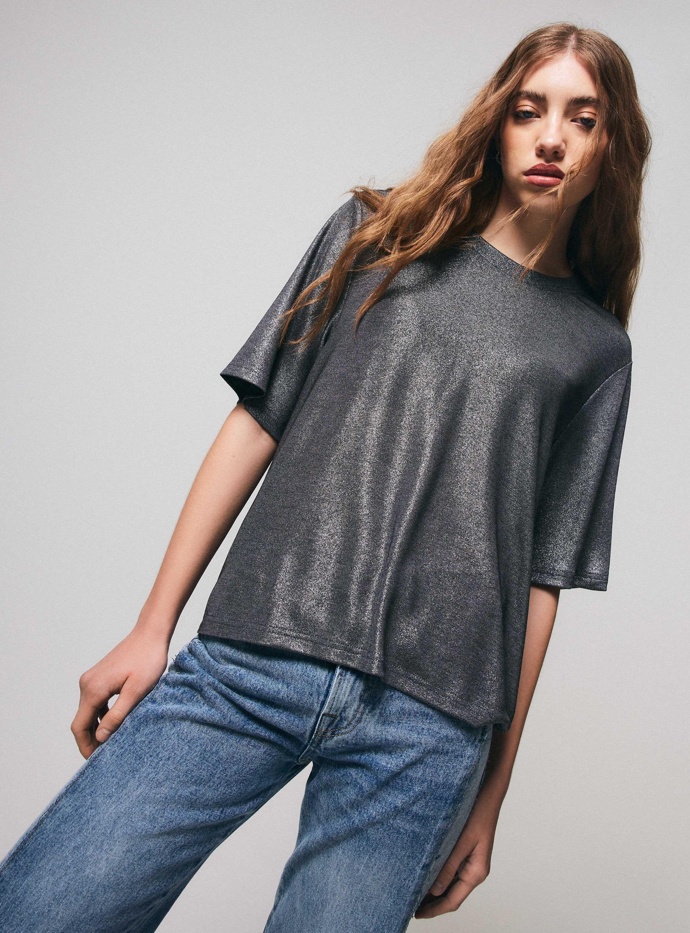Polera con Efecto Metalizado-0